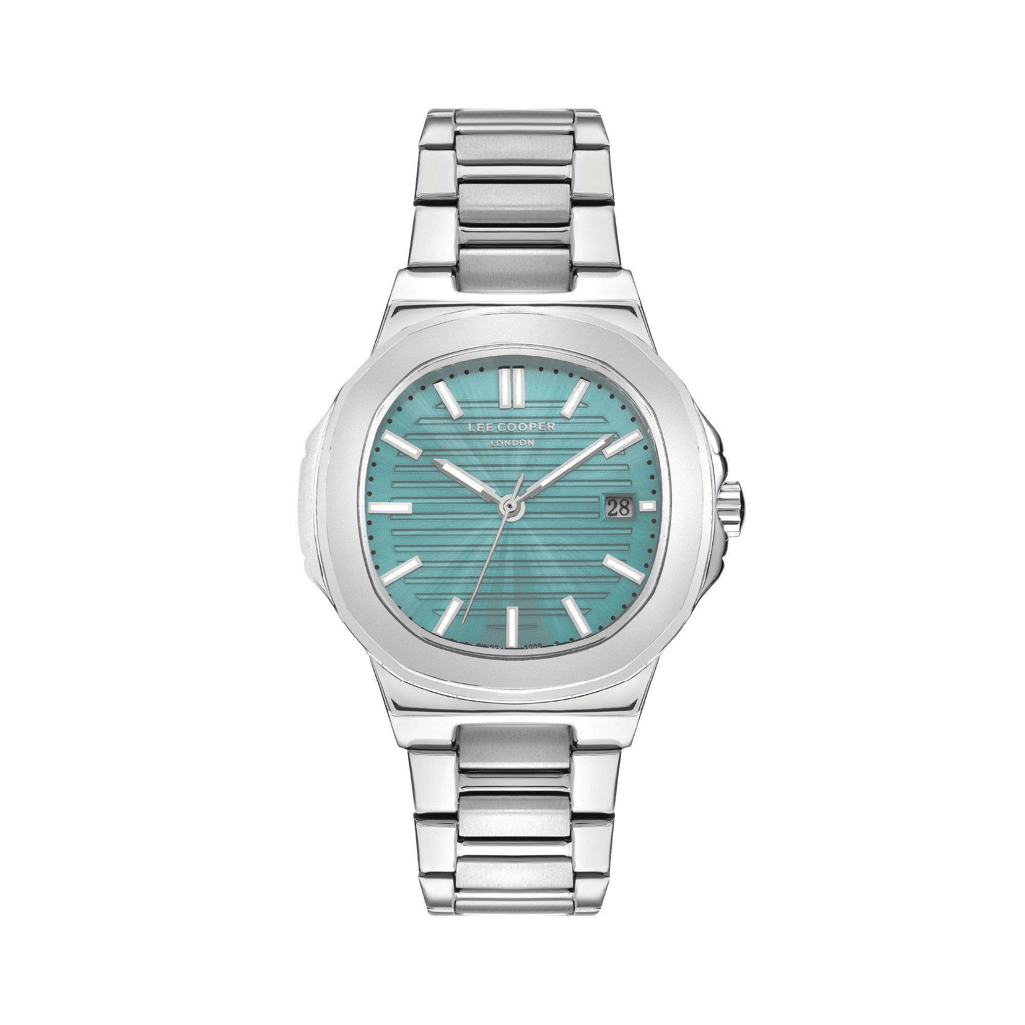 Lee Cooper Quarzuhr Herrenuhr mit Metallarmband, 42 mm, Herren Armbanduhr LC07368.380