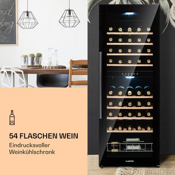 Klarstein Weinkühlschrank Barossa 54 bottle Duo, für 54 Standardflaschen á 0,75l,Wein Flaschenkühlschrank Weintemperierschrank Weinschrank Kühlschrank