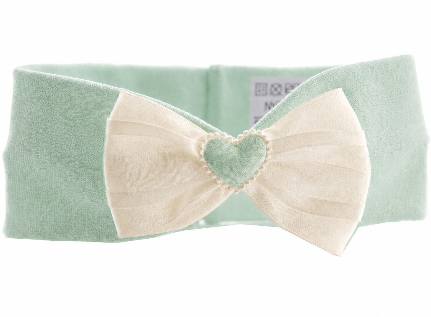La Bortini Stirnband Stirnband für Baby und Kinder ab 0Mon Kopfband in Weiß für Taufe, Fest (1 Stück, Kopfschmuck für Mädchen, Neugeborene, Kinder) elastisch, weich, weiß mit Schleife und Herzchen