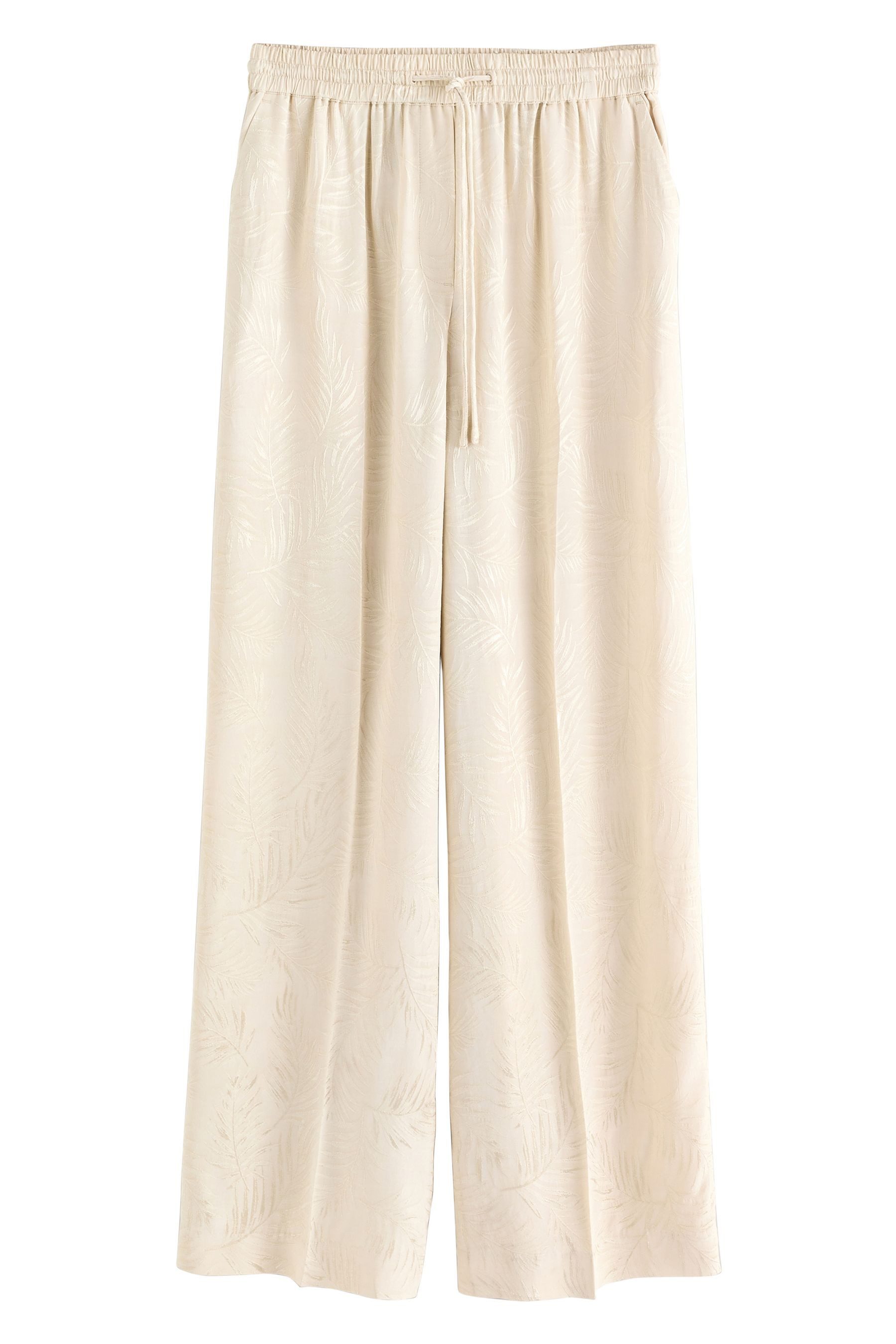 Next Anzughose Satin-Jacquardhose mit weitem Beinschnitt (1-tlg) günstig online kaufen