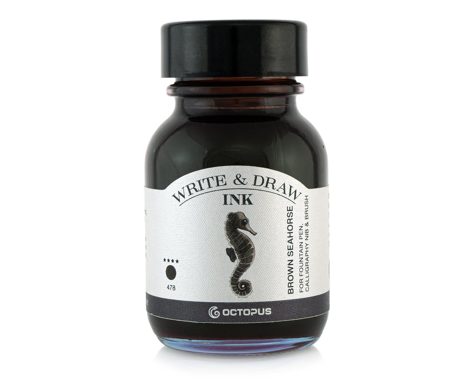 OCTOPUS Fluids Write and Draw Ink Brown Seahorse, Schreib- und Zeichentusche, 50ml Tintenglas (Set, 0-tlg)