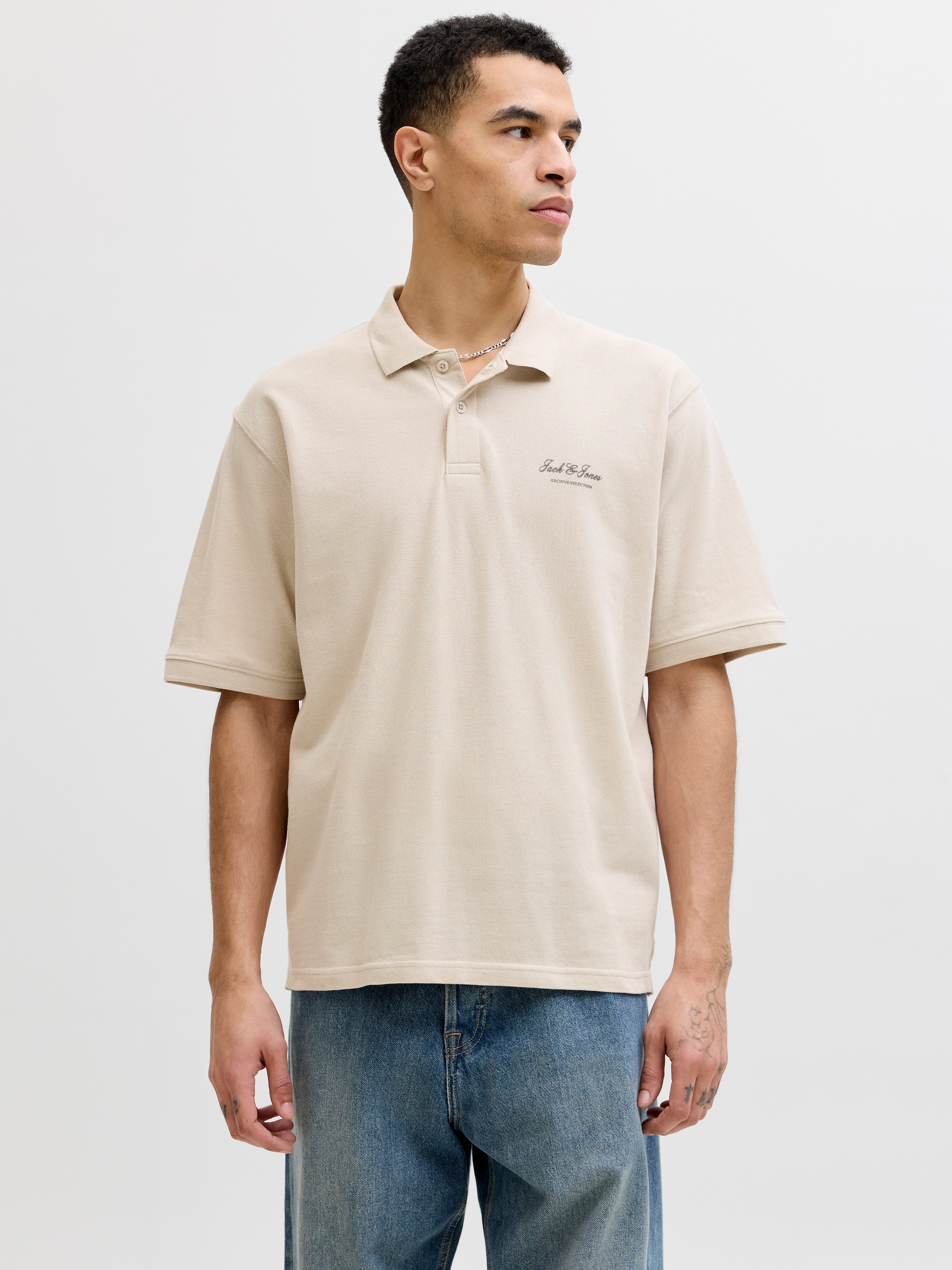 Jack & Jones Poloshirt JJEARCHIVE GRAPHIC POLO SS LN mit Polokragen
