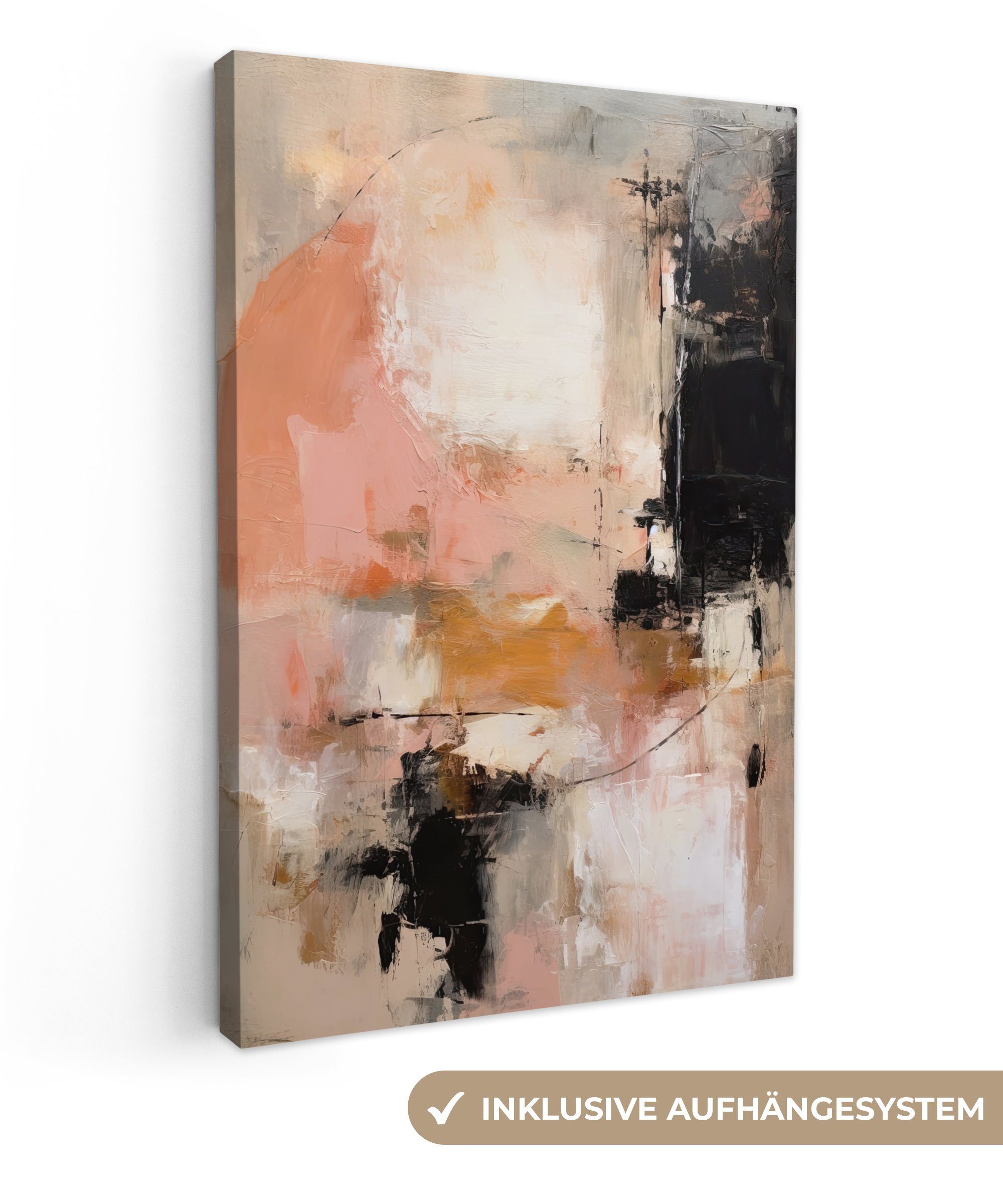 OneMillionCanvasses® Leinwandbild Kunst - Abstrakt - Beige - Farbe, Fotodru günstig online kaufen
