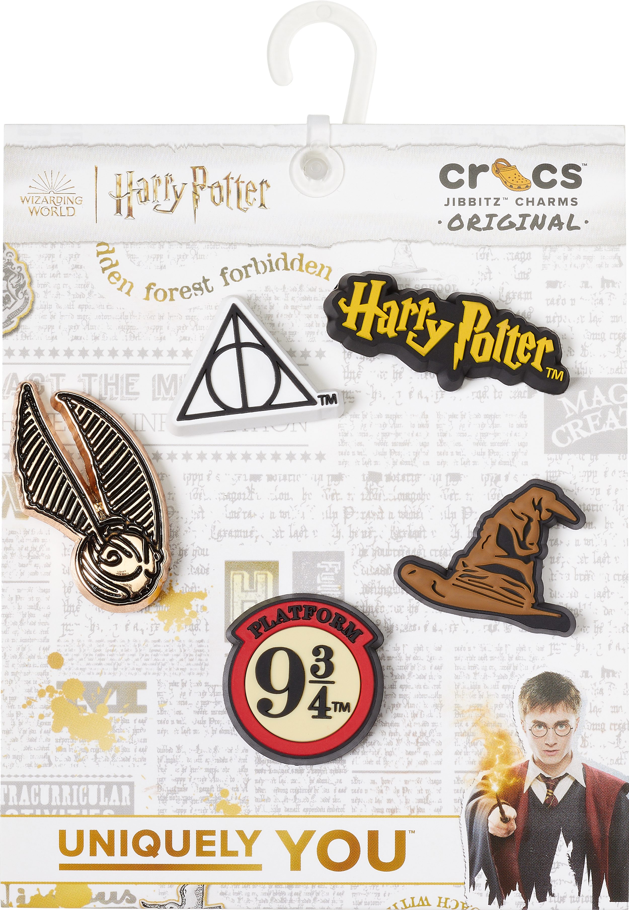 Crocs Schuhanstecker Jibbitz™ Harry Potter Symbol (Set, 5-tlg., Kein Spielzeug. Nicht für Kinder unter 3 Jahren geeignet), Harry Potter Anstecker, Charm, Anstecker für Crocs Schuhe
