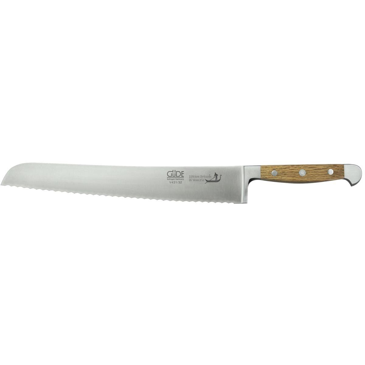 Güde Messer Solingen Brotmesser Briccole di Venezia, Brotmesser 32 cm - CVM-Messerstahl - Griffschalen venezianischem