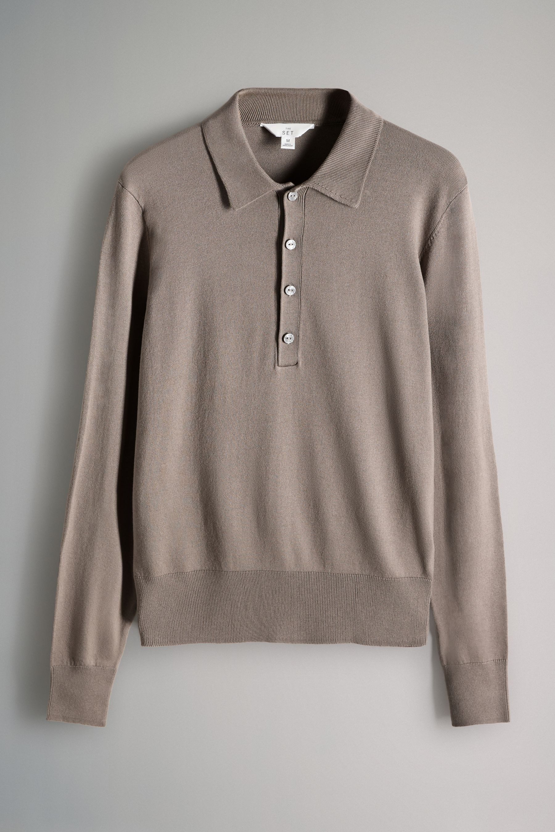 The Set Strickpullover 3 x The Set Poloshirts aus Feinstrick mit Kragen (3- günstig online kaufen