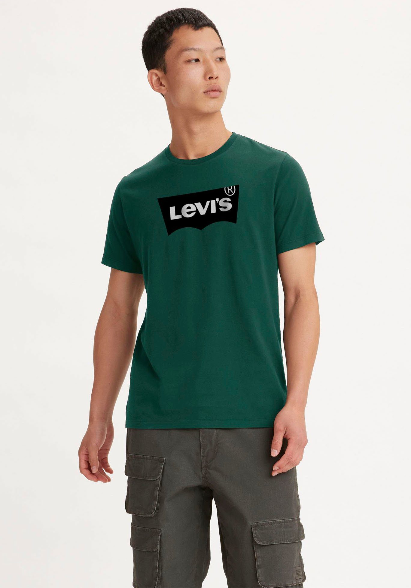 Levi's® T-Shirt CREWNECK TEE mit Logo-Front-Print evergreen