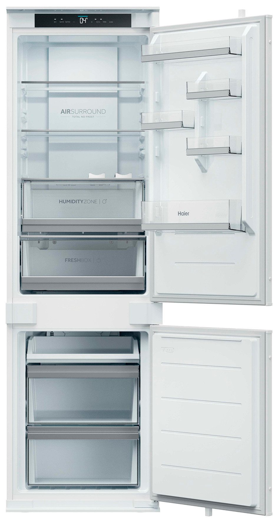 Haier Einbaukühlgefrierkombination ID Titanium 2 HBQW5518D, 177,2 cm hoch, 54 cm breit, Humidity Zone: Obst, Gemüse und Salat 2x länger frisch halten
