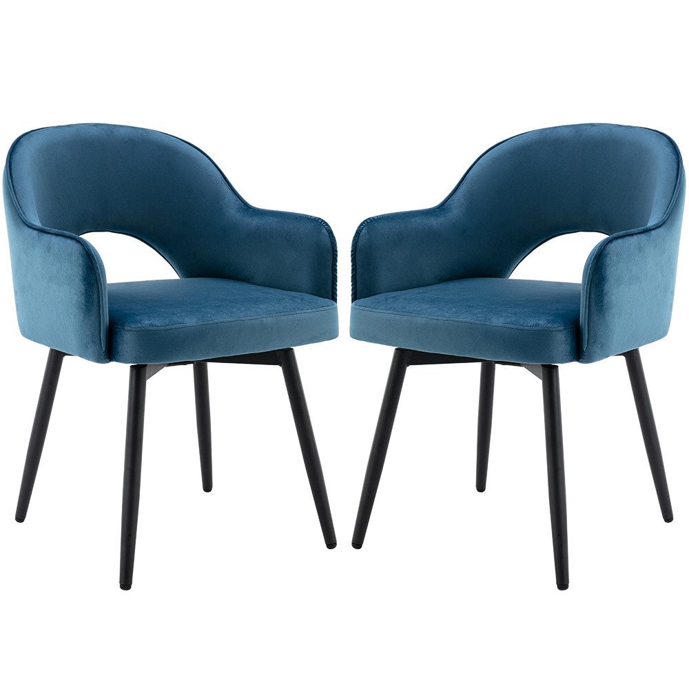 WAHSON OFFICE CHAIRS Esszimmerstuhl 2er Set Drehstuhl Samt Modern Küchenstü günstig online kaufen