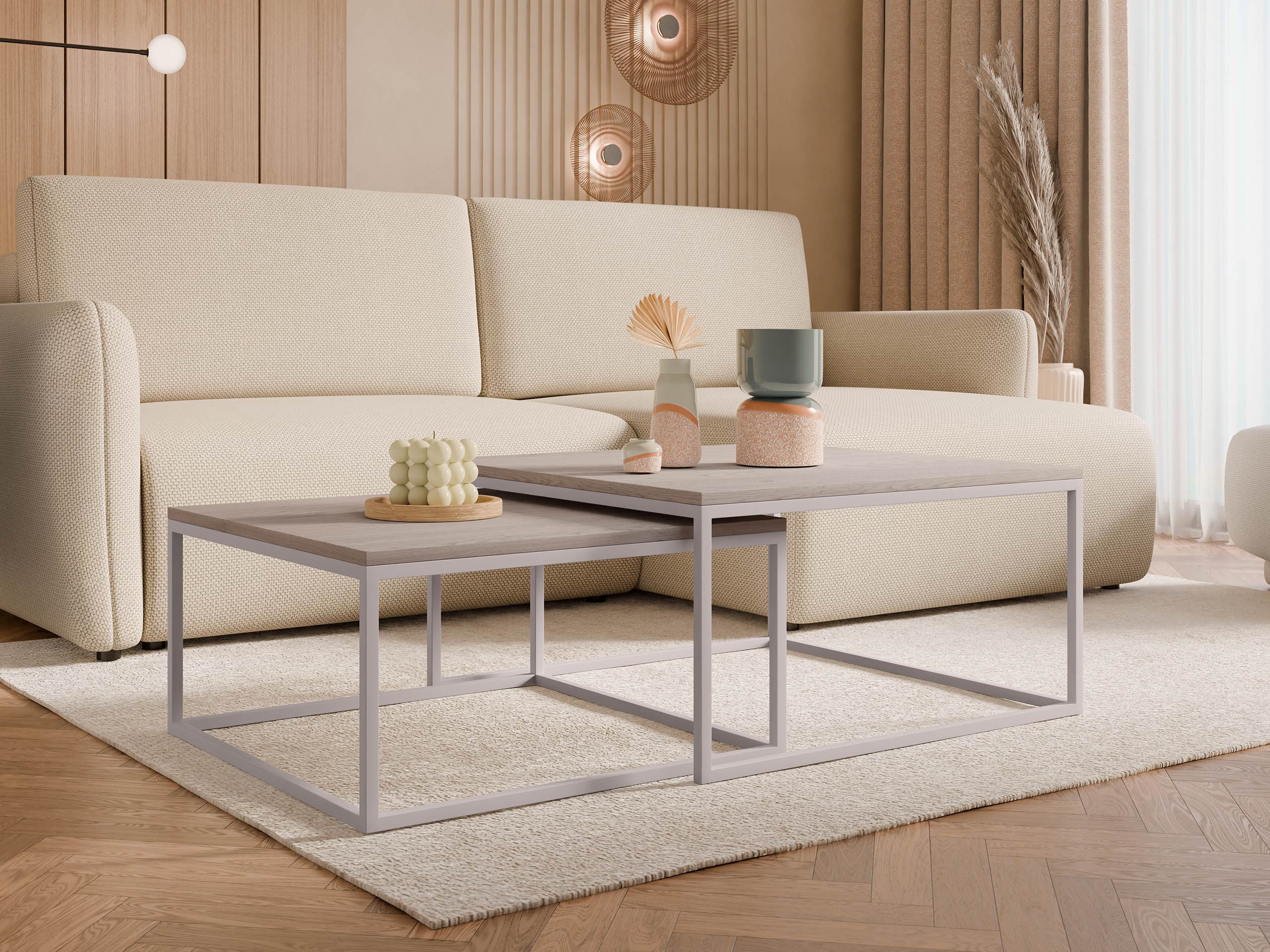 MIRJAN24 Couchtisch Dual Cashmere (2er-Set), Cashmere günstig online kaufen
