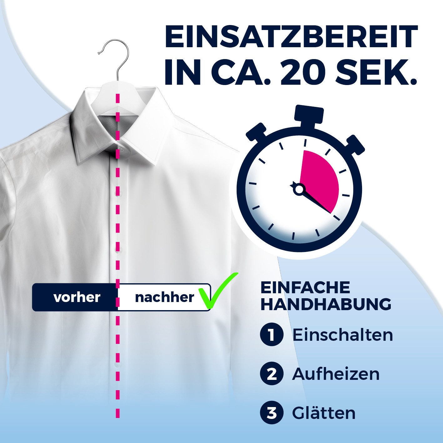 CLEANmaxx Dampfbügeleisen mit Ansaugfunktion faltbar, 1500 W