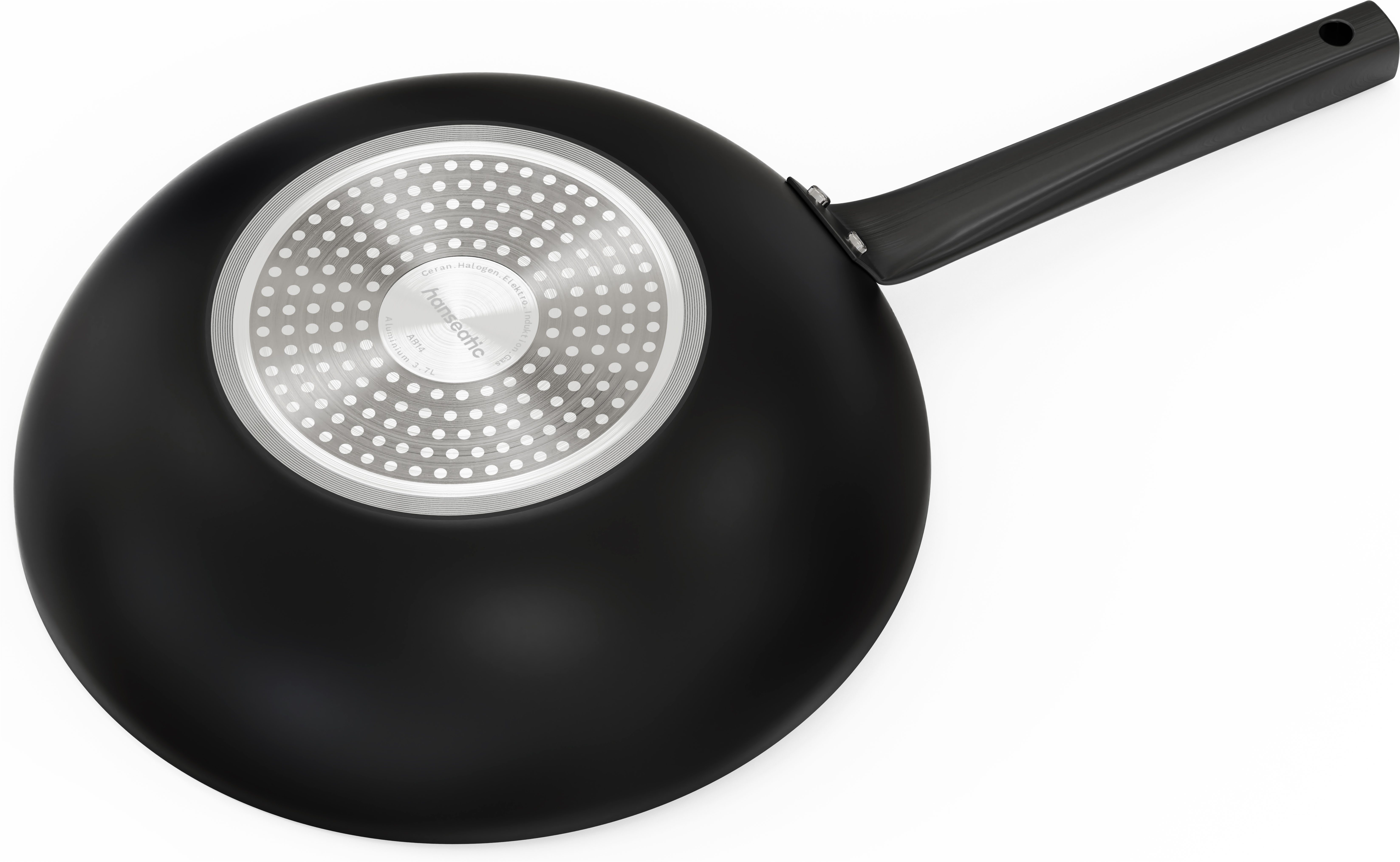 Hanseatic Wok ALU BASIC, Aluminium (1-tlg), Pfanne mit Antihaftbeschichtung, für alle Herdarten, inkl. Induktion