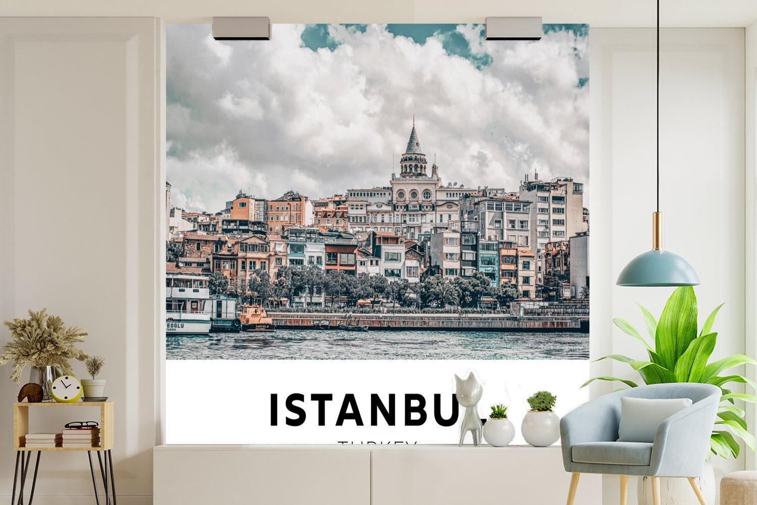 Fototapete Tapete Wohnzimmer - bedruckt, Vinyl für Istanbul (5 St), Türkei Matt, oder MuchoWow Startseite, - Wandtapete Schlafzimmer,
