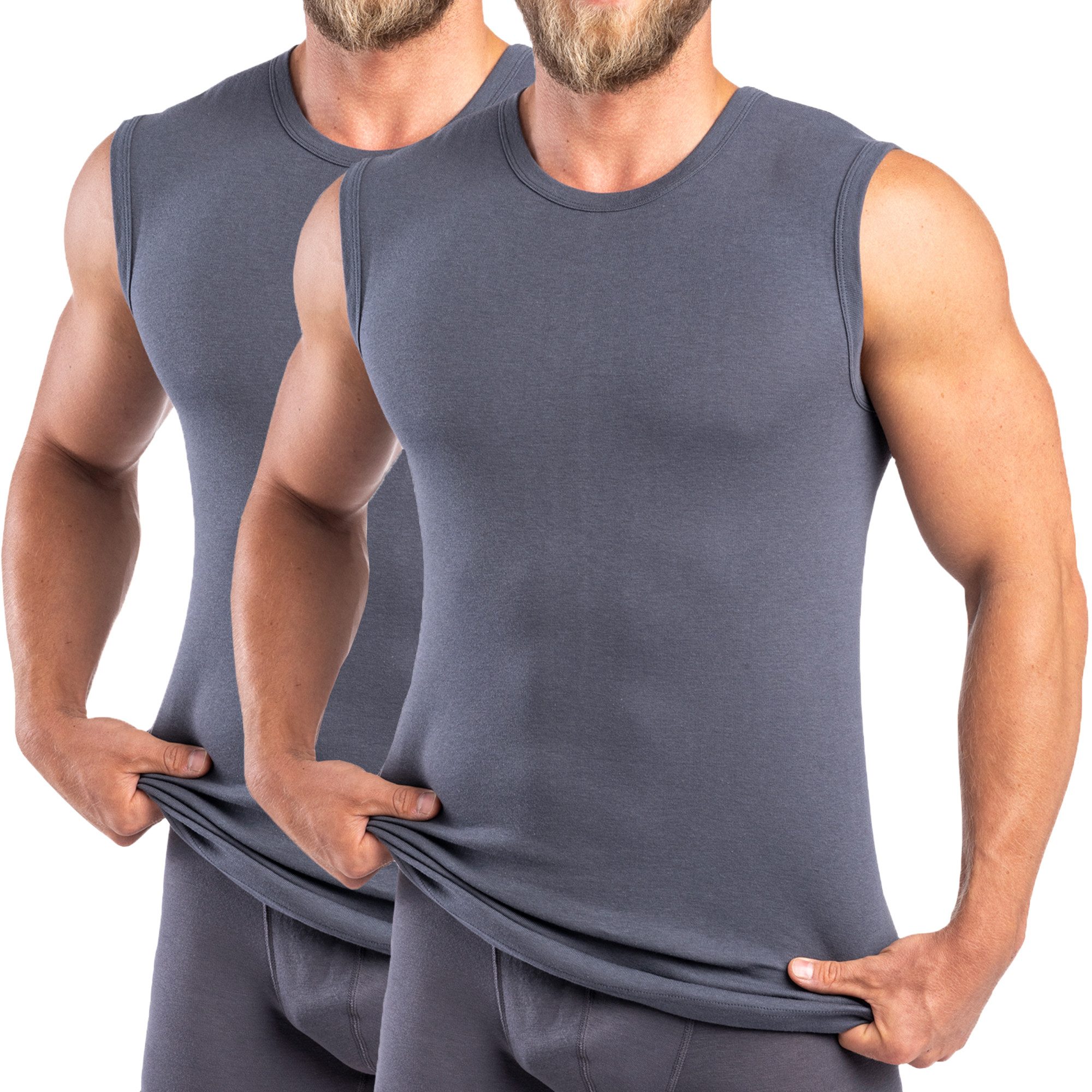 HERMKO Unterhemd 16040 2er Pack Herren Muskelshirts mit Rundhals, Unterhemd günstig online kaufen