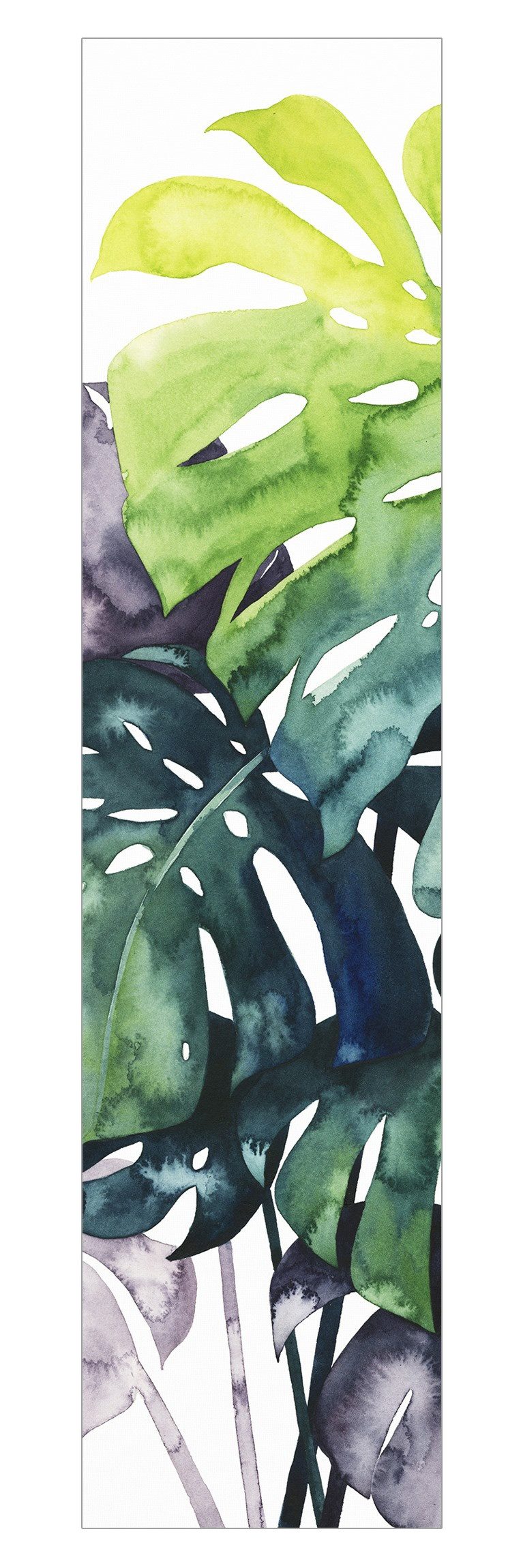 Schiebegardine Flächenvorhang blickdicht Exotisches Blattwerk Monstera