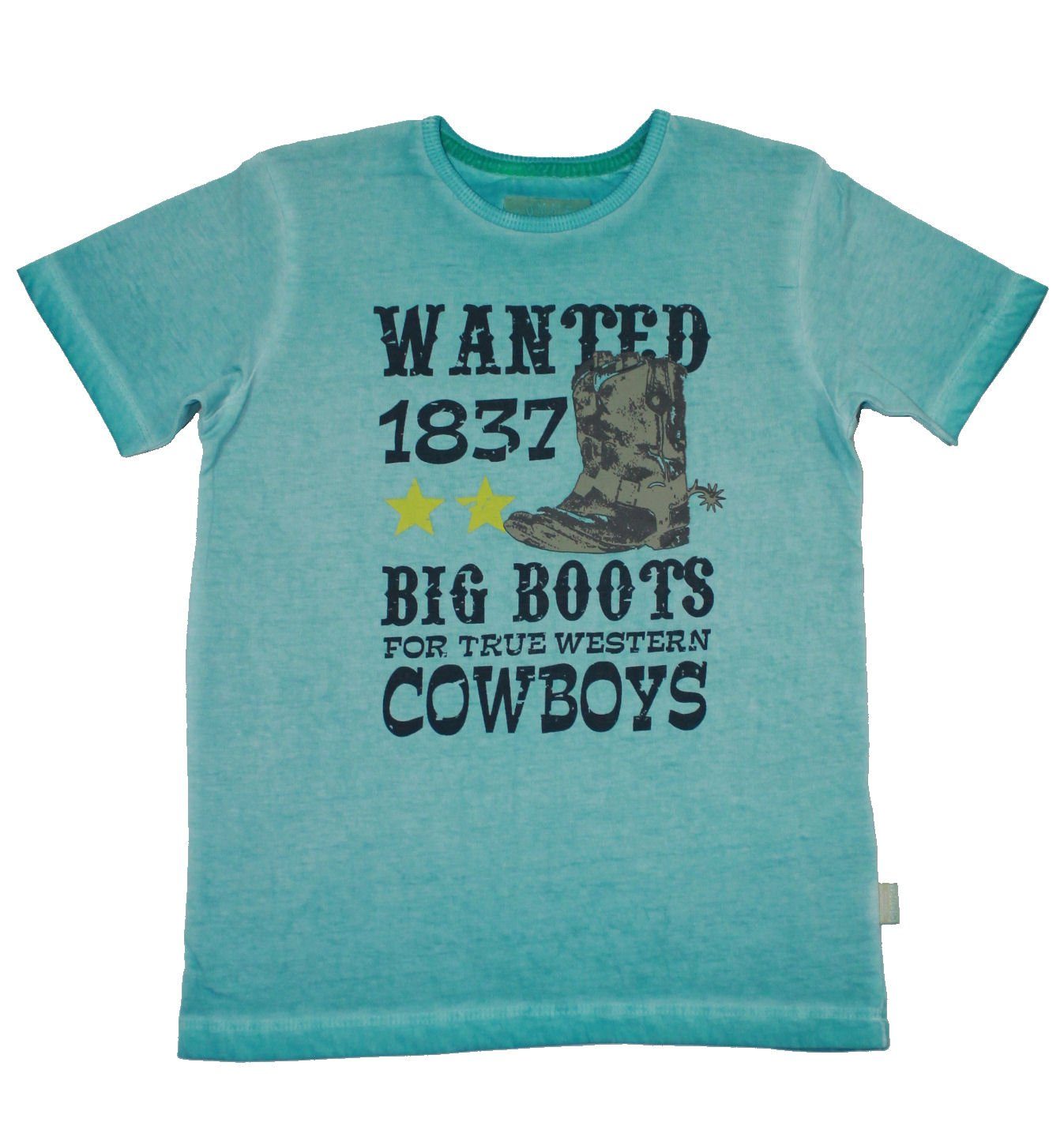 Kanz T-Shirt Kanz T-Shirt Cowboy Stiefel Summer Western aqua sky (1-tlg)