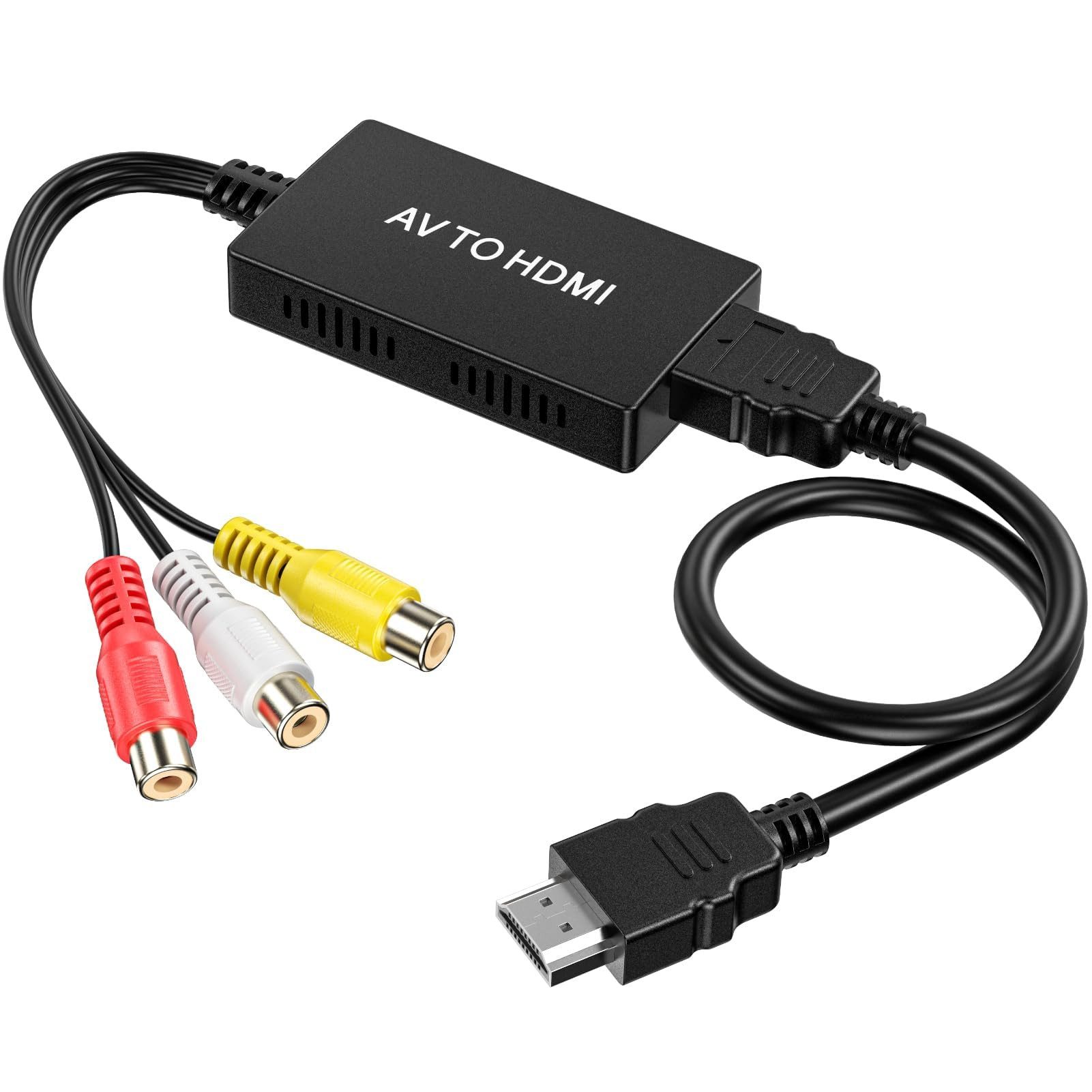 YI RCA/AV zu HDMI Adapter, 1080P Composite CVBS AV zu HDMI Video Audio HDMI-Adapter RCA-Buchse, HDMI-Buchse zu USB