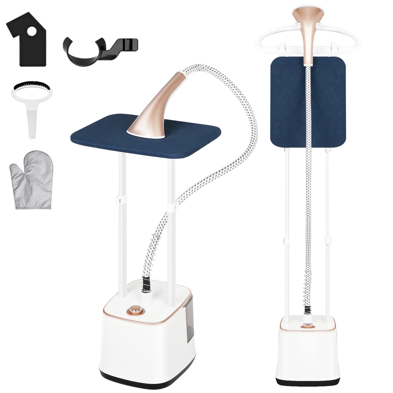 Rebonique Dampfglätter 2-in-1 Kleiderdampfer mit 2,7L Wassertank 10 Dampfstufen Dampfglätter, 2000 W, 30s Schnelles Aufheizen, Vertikaldampf & Horizontalbügeln