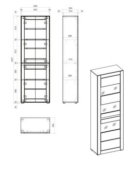 INOSIGN Vitrine CASABLANCA Soft-Close, Höhe 198 cm