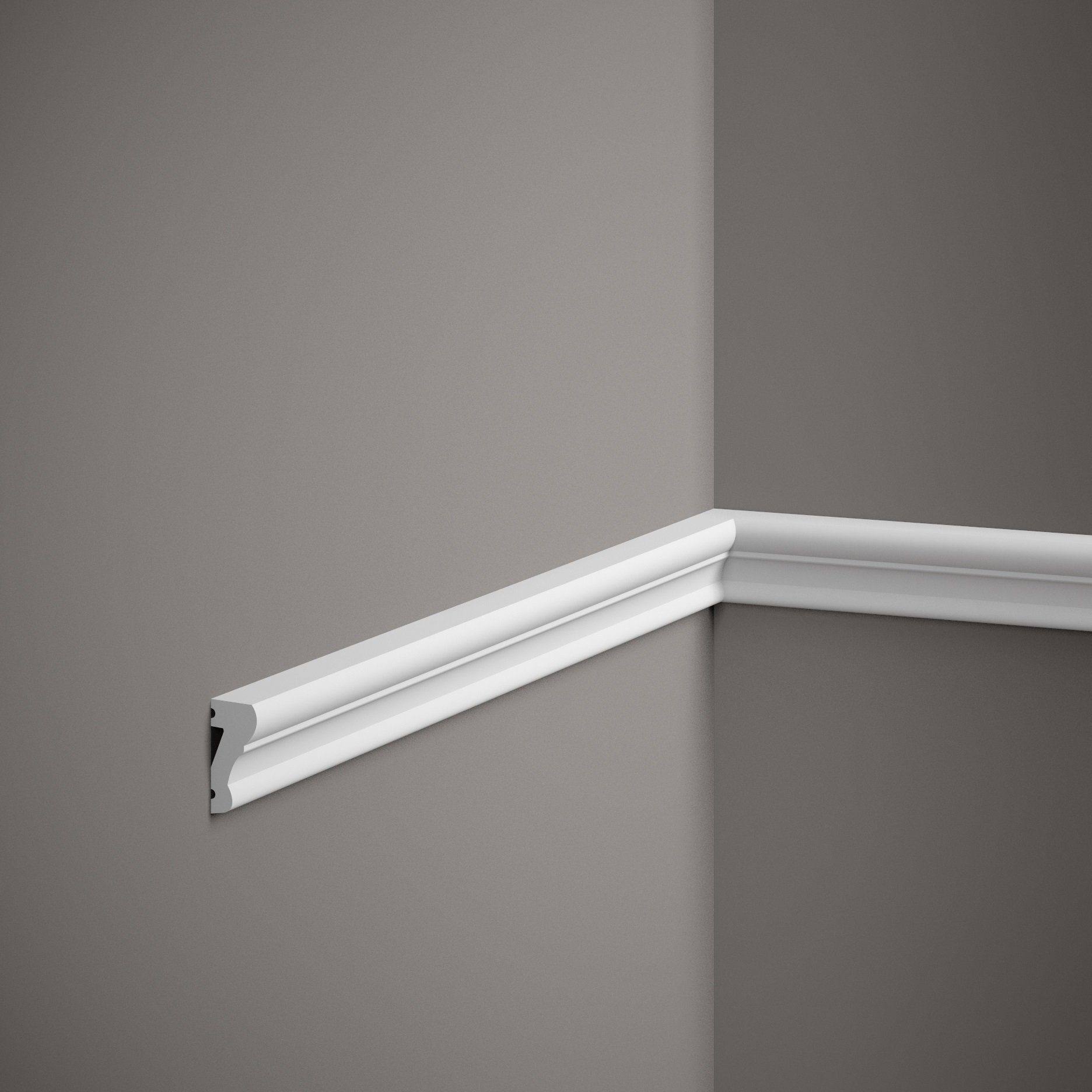 PROVISTON Zierleiste Polystyrol, 15 x 33 x 2000 mm, Weiß, Wandleiste, Klebe günstig online kaufen