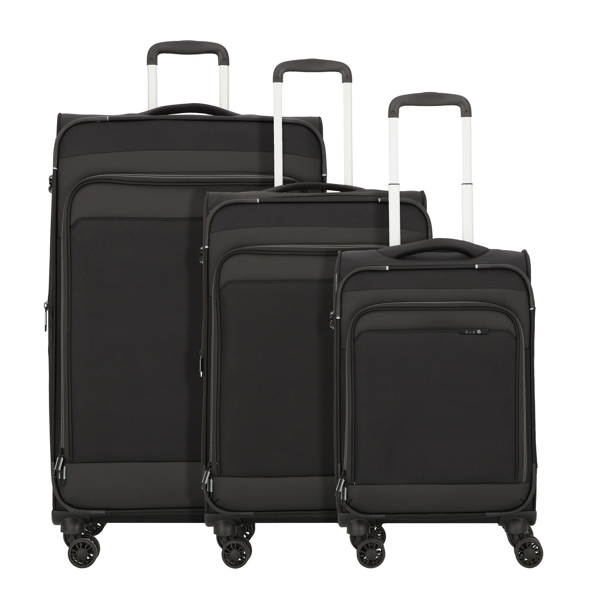 D&N Trolleyset Travel Line, 4 Rollen, (3-teilig, 3 tlg), Polyester