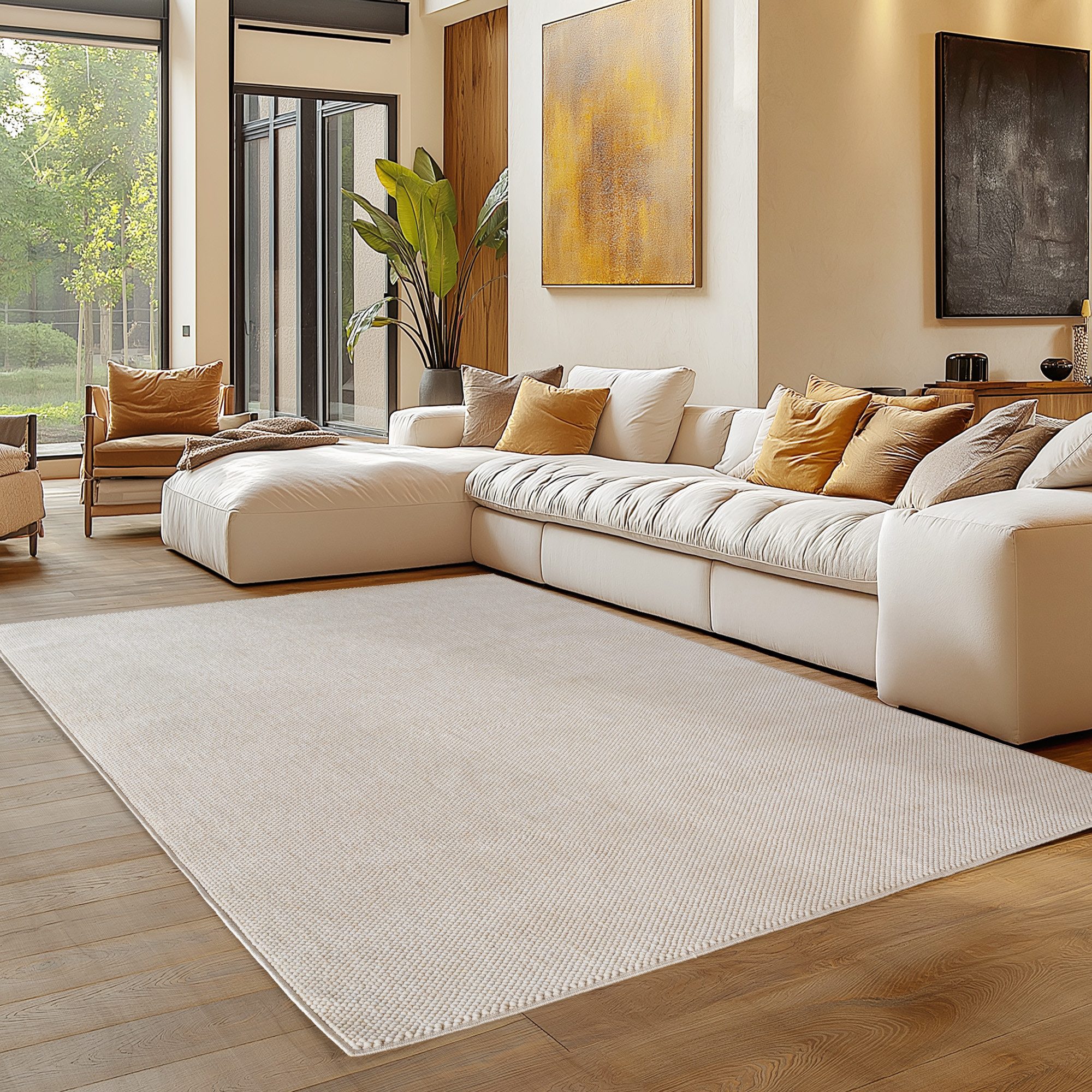 Carpettex Designteppich Einfarbig Boucle Loop, Rechteckig, günstig online kaufen