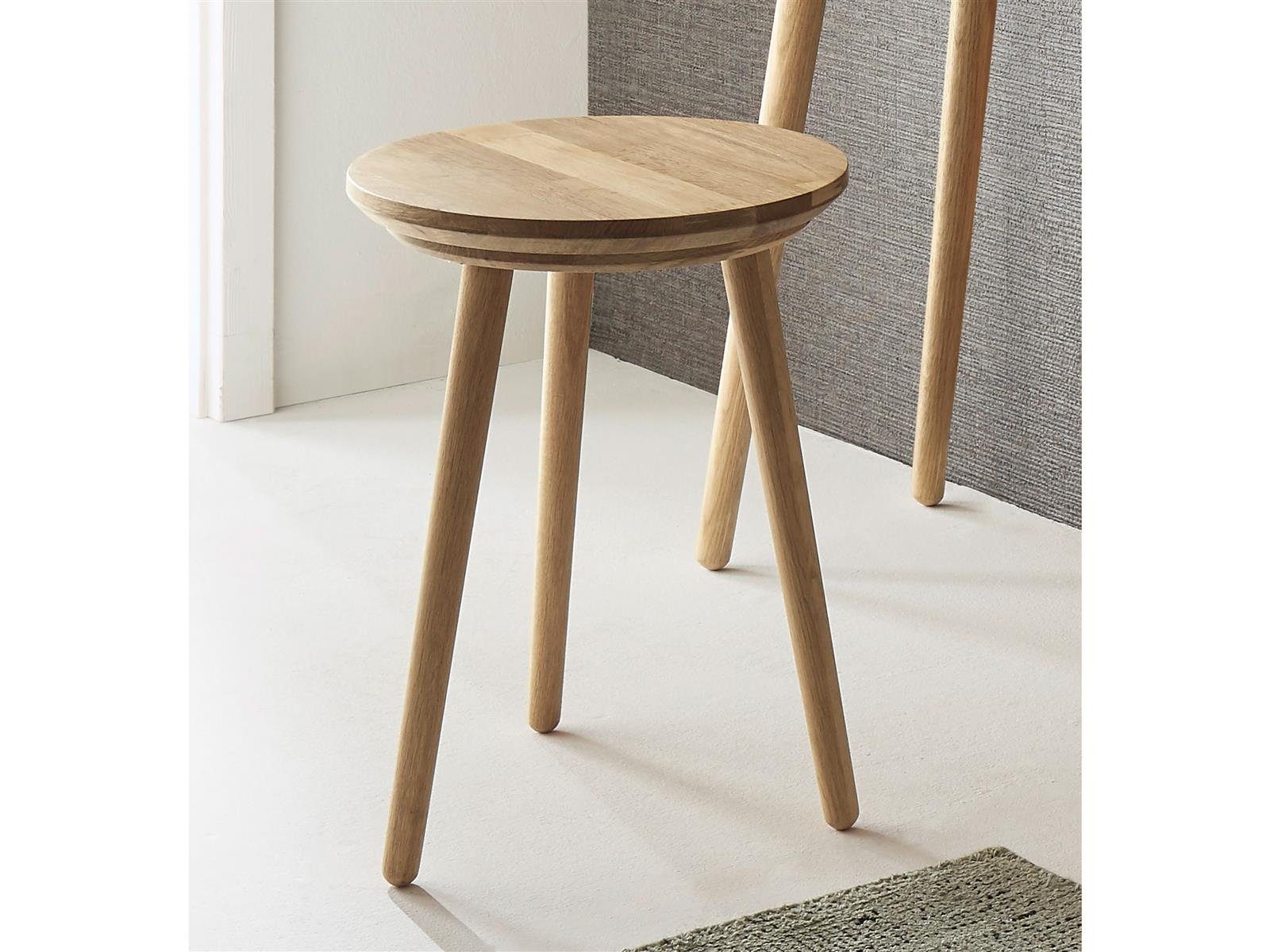 möbelando Hocker Anacortes, Moderner Hocker aus Massivholz in Eiche geölt. Breite 35 cm, Höhe 45 cm, Tiefe 35 cm