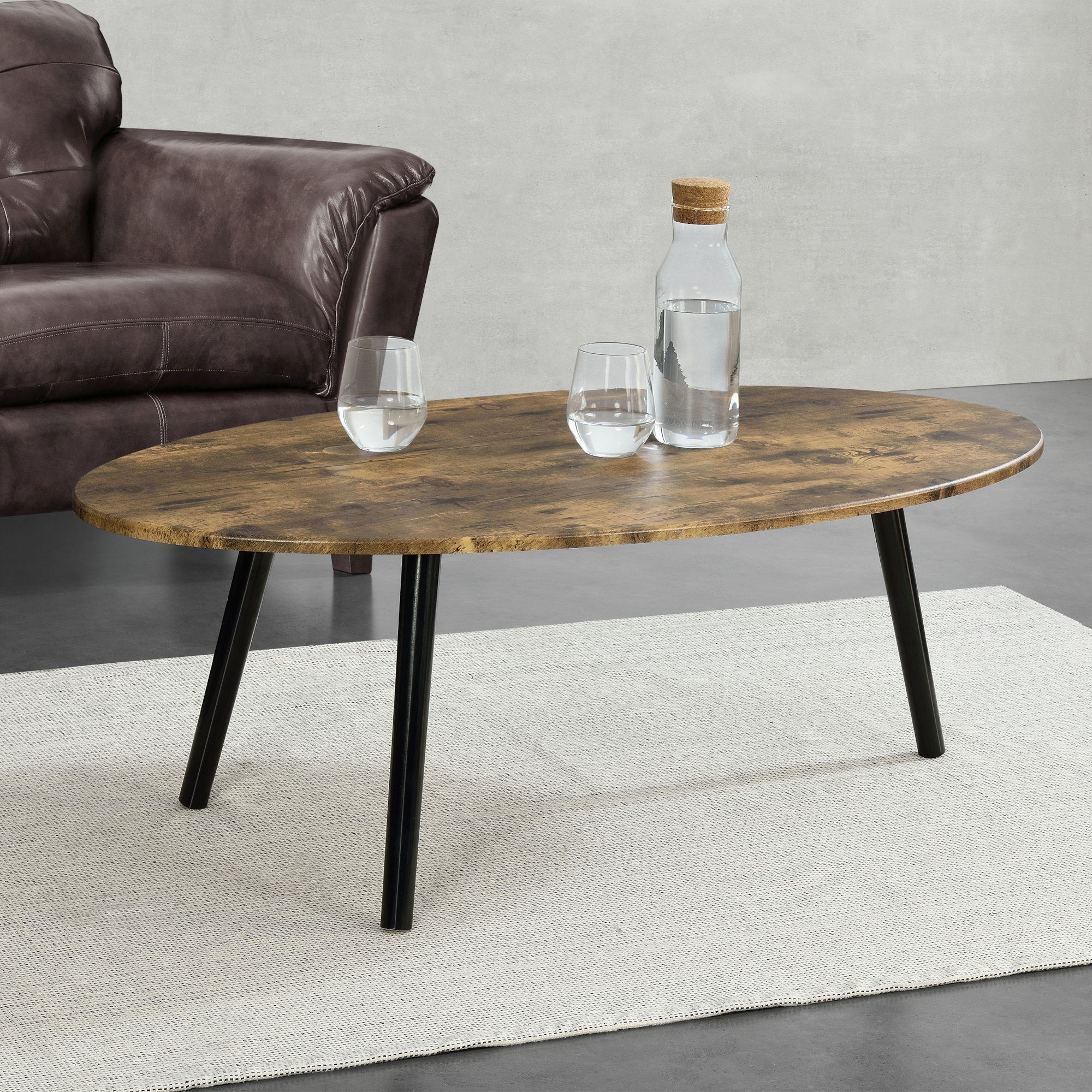 en.casa Couchtisch, »Viborg« Wohnzimmertisch 109,5x59,5x39,5cm Dunkler Holz günstig online kaufen