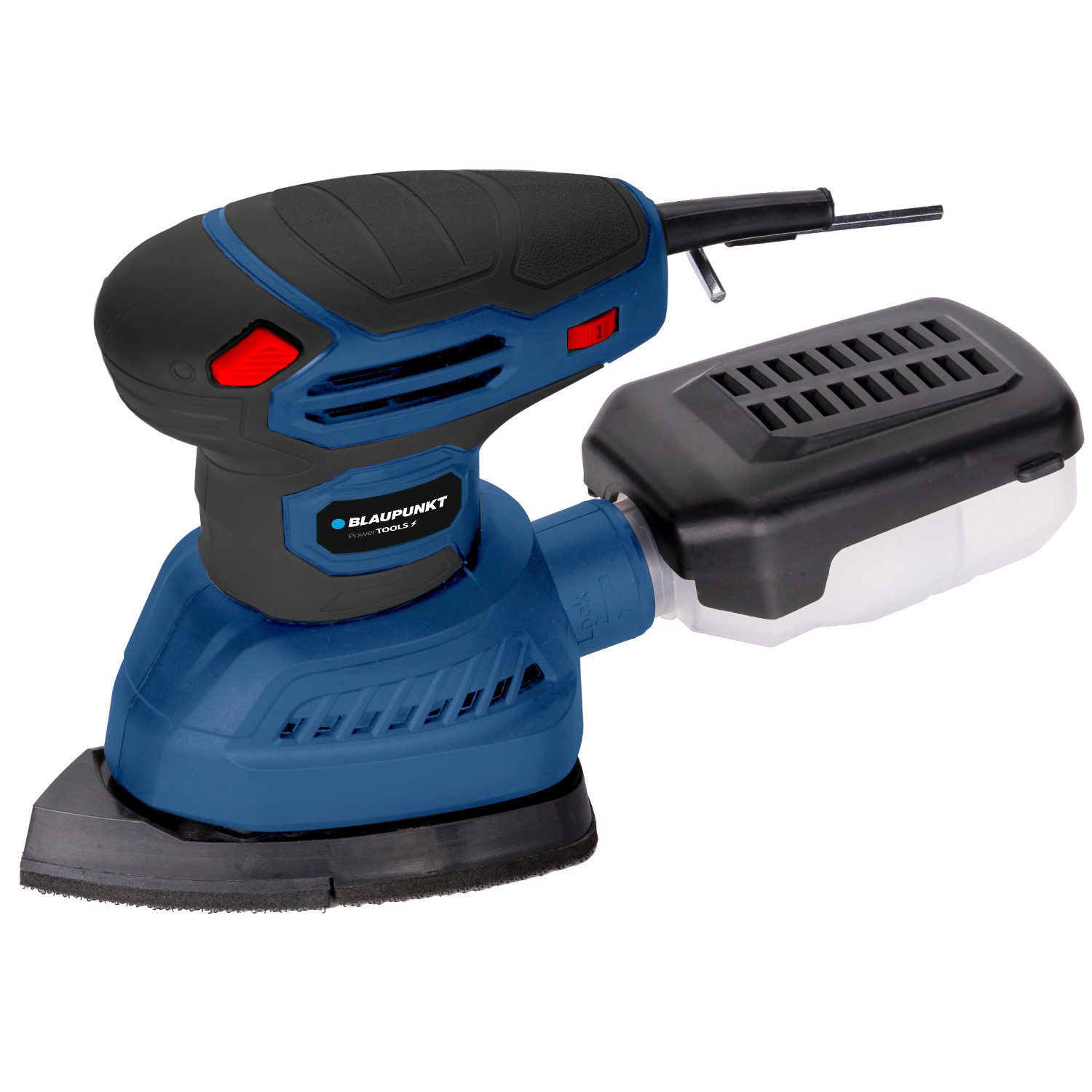 Blaupunkt Exzenterschleifer Schleifmaschine OS6010, max. 12000 U/min, austauschbare Schleiffüße, Oszillationsdurchmesser 1,8 mm