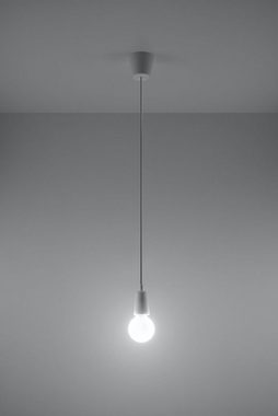 Licht-Erlebnisse Pendelleuchte NESSA, ohne Leuchtmittel, Hängelampe Weiß verstellbar 90cm Retro vielseitig Wohnzimmer Küche