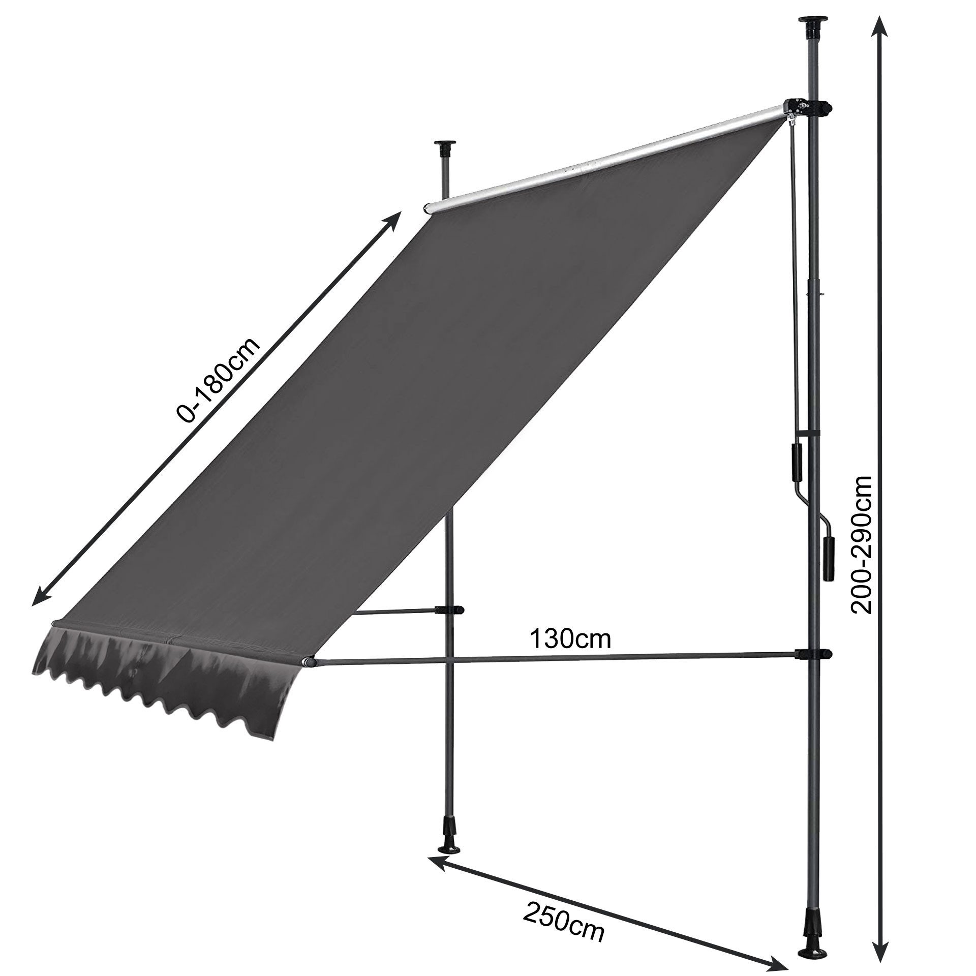 Quick Star Klemmmarkise Klemmmarkise 250x130cm Grau günstig online kaufen