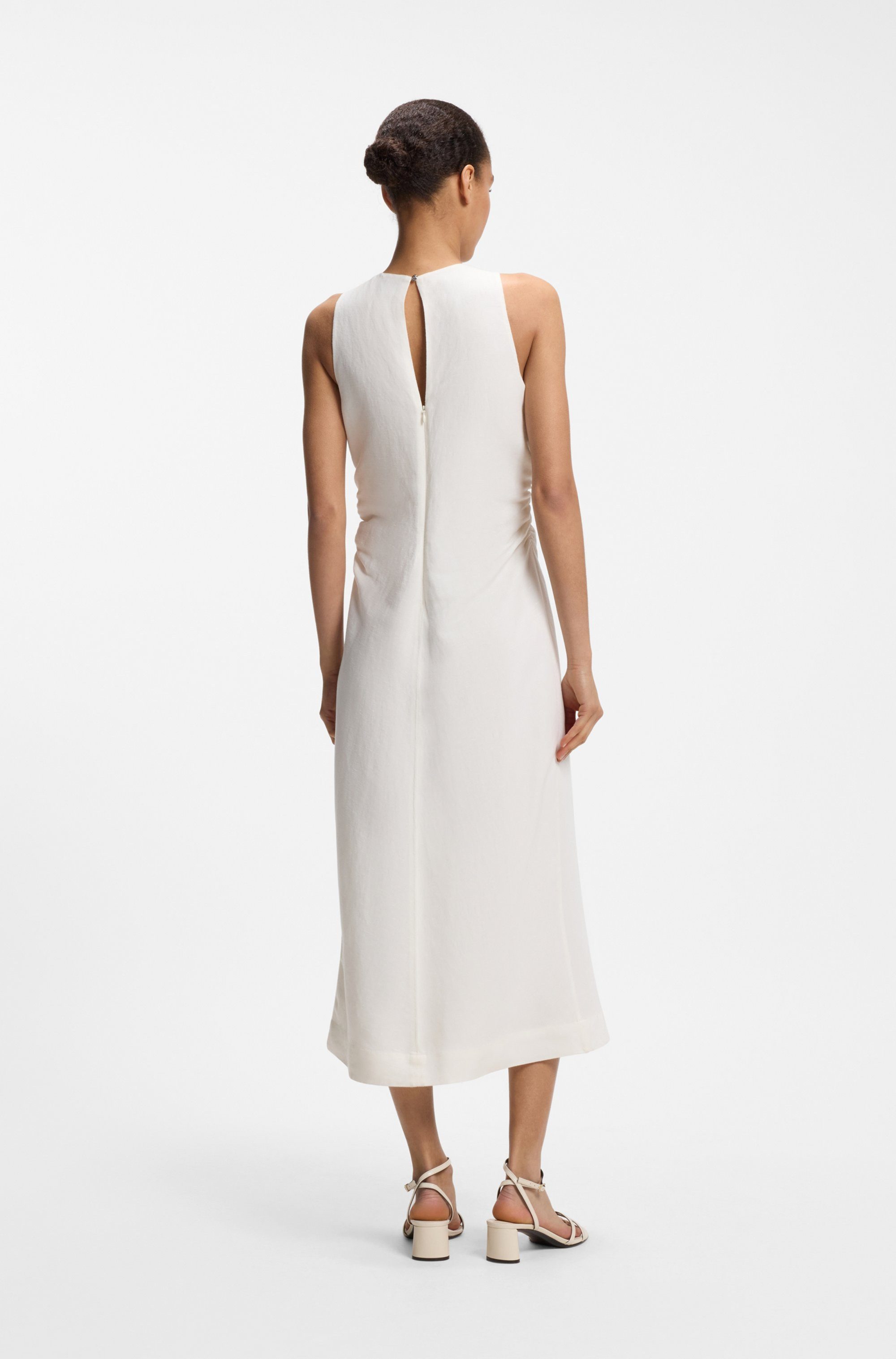 BOSS ORANGE Sommerkleid Delinna Premium Damenmode aus softem Leinen-Mix