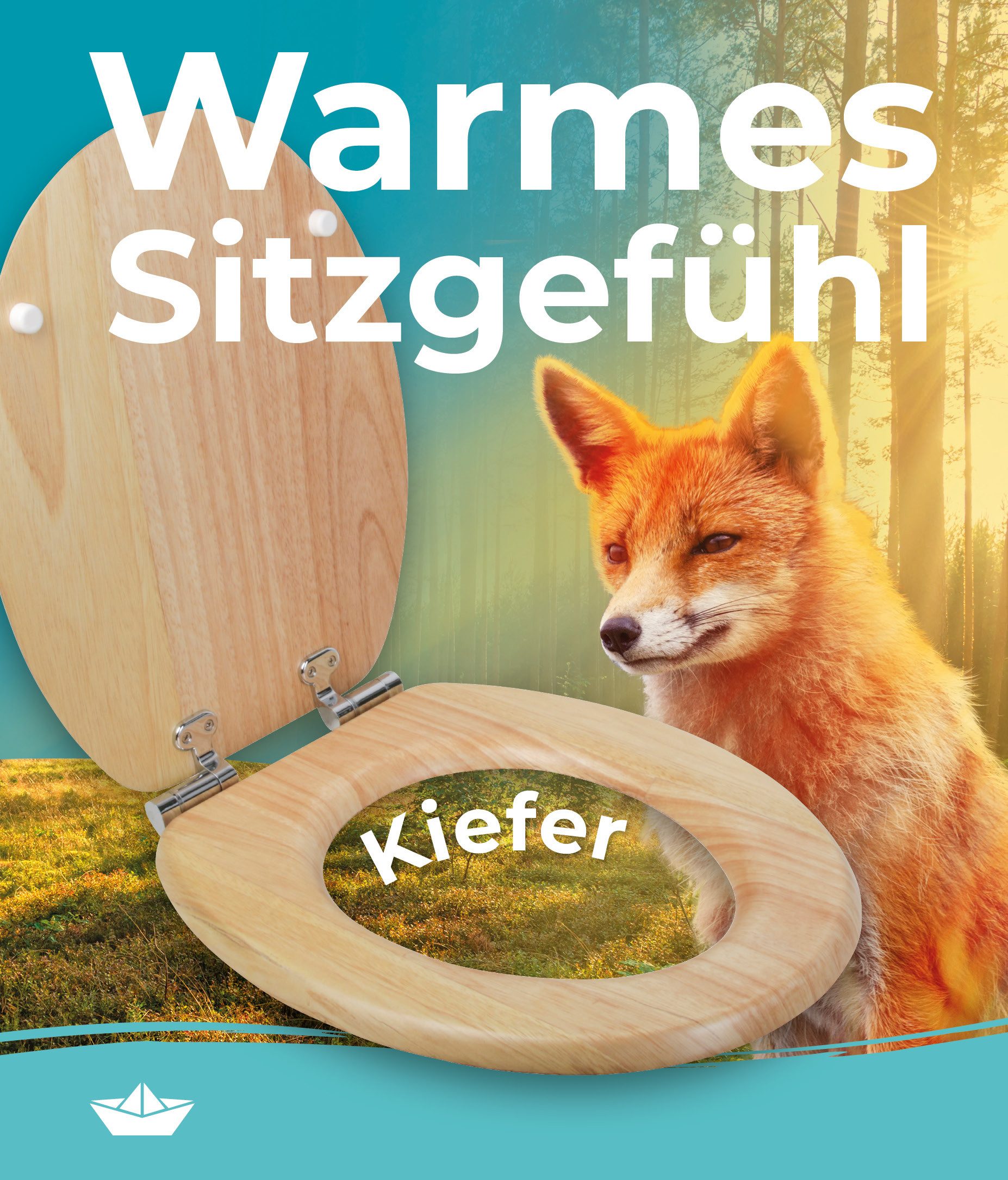 Calmwaters WC-Sitz Modern Wellness, Kiefer, Holzkern günstig online kaufen
