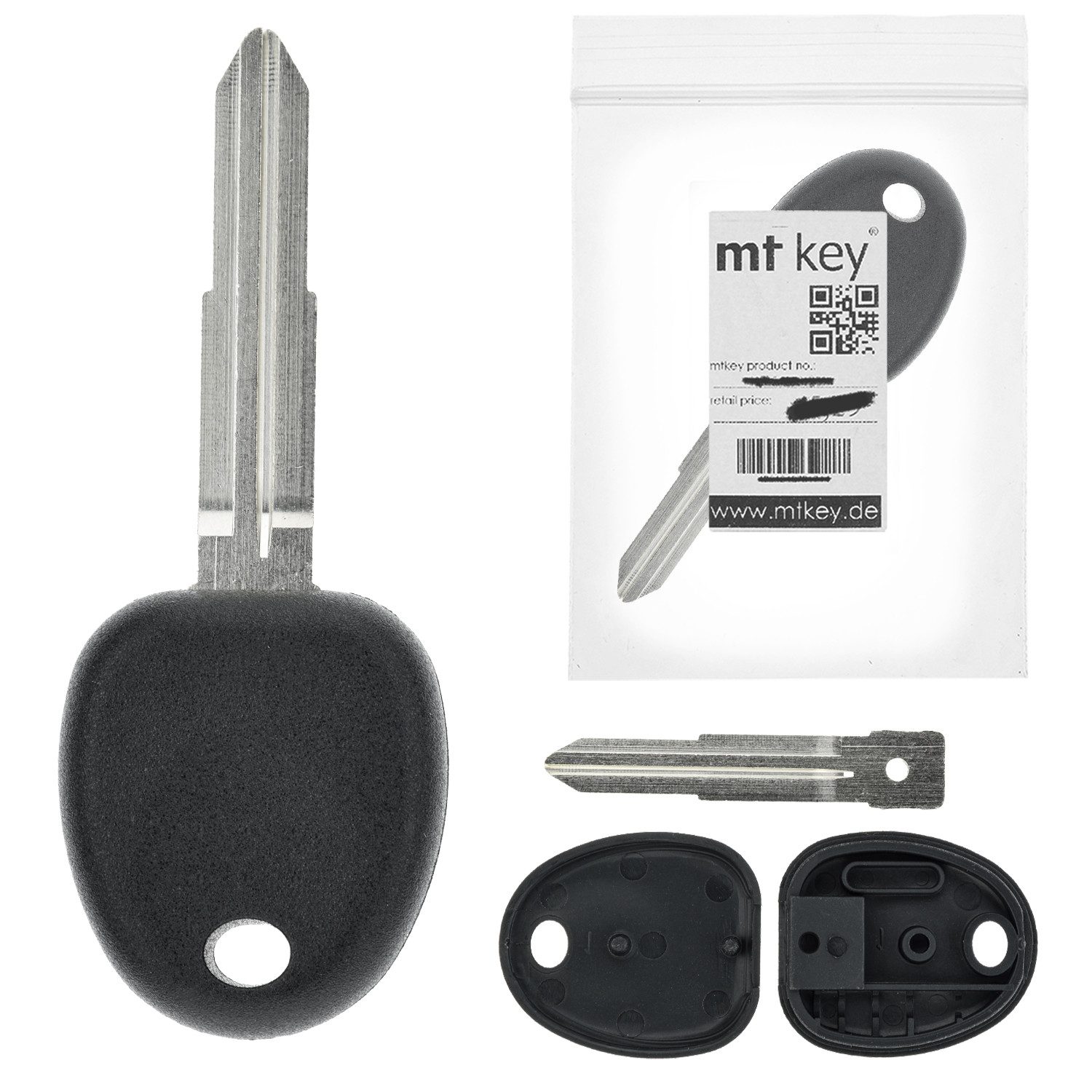 mt-key Schlüsseltasche MT KEY Autoschlüssel Ersatzschlüssel Rohling HYN10, für HYUNDAI ACCENT X3 (96-99); AMICA (99-03); ATOS (AB 2001); ATOS...