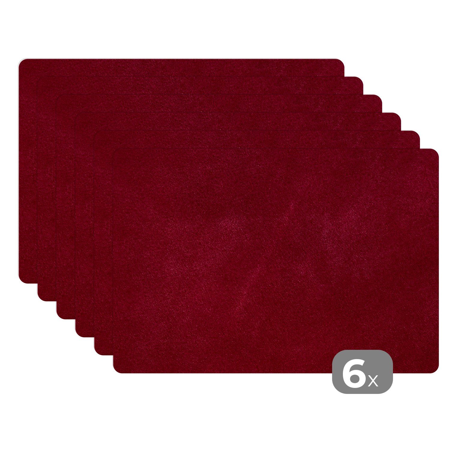 MuchoWow Platzset Leder - Rot - Textur, (6-St), Platzsets, Tischset, Abwasc günstig online kaufen