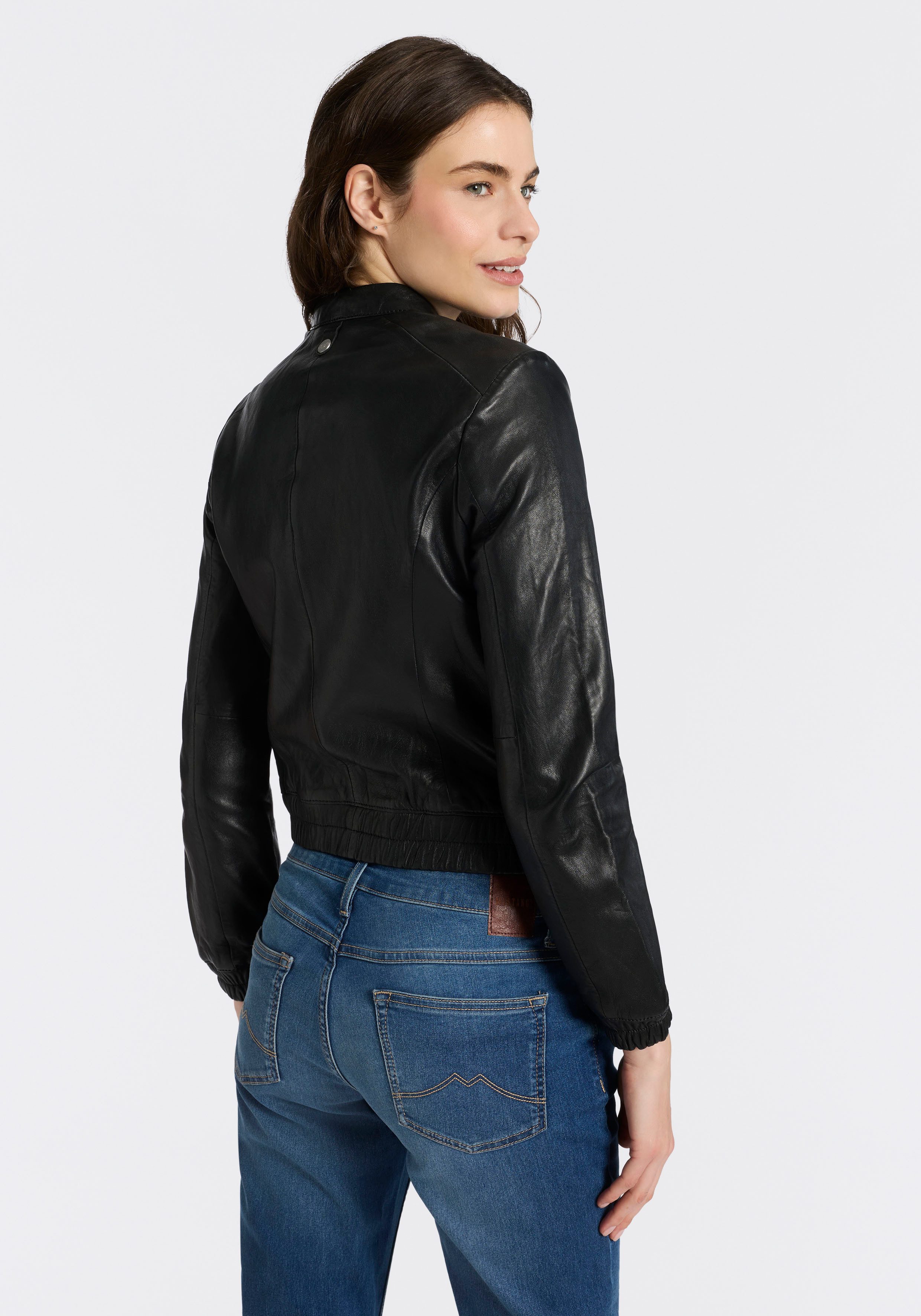Mauritius Lederjacke MWAshli Blouson mit elastischen Bündchen
