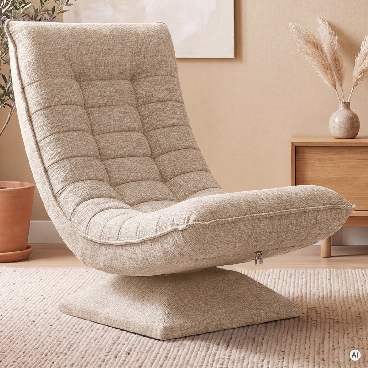 Casaria Relaxsessel Aberdeen, verstellbare Lehne Drehbar Klappbar 150kg Belastbarkeit 60x105x87cm
