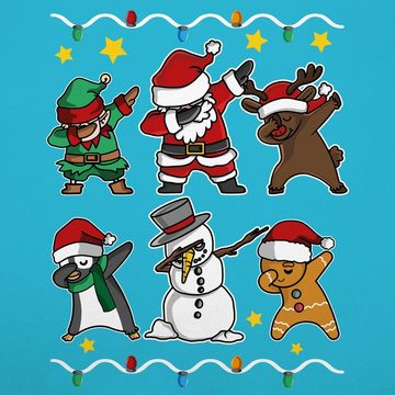 Shirtracer Kochschürze Dabbing Weihnachtsfiguren Schneemann Weihnachtsmann Rentier, (1-tlg), Kinder Weihnachtsschürze