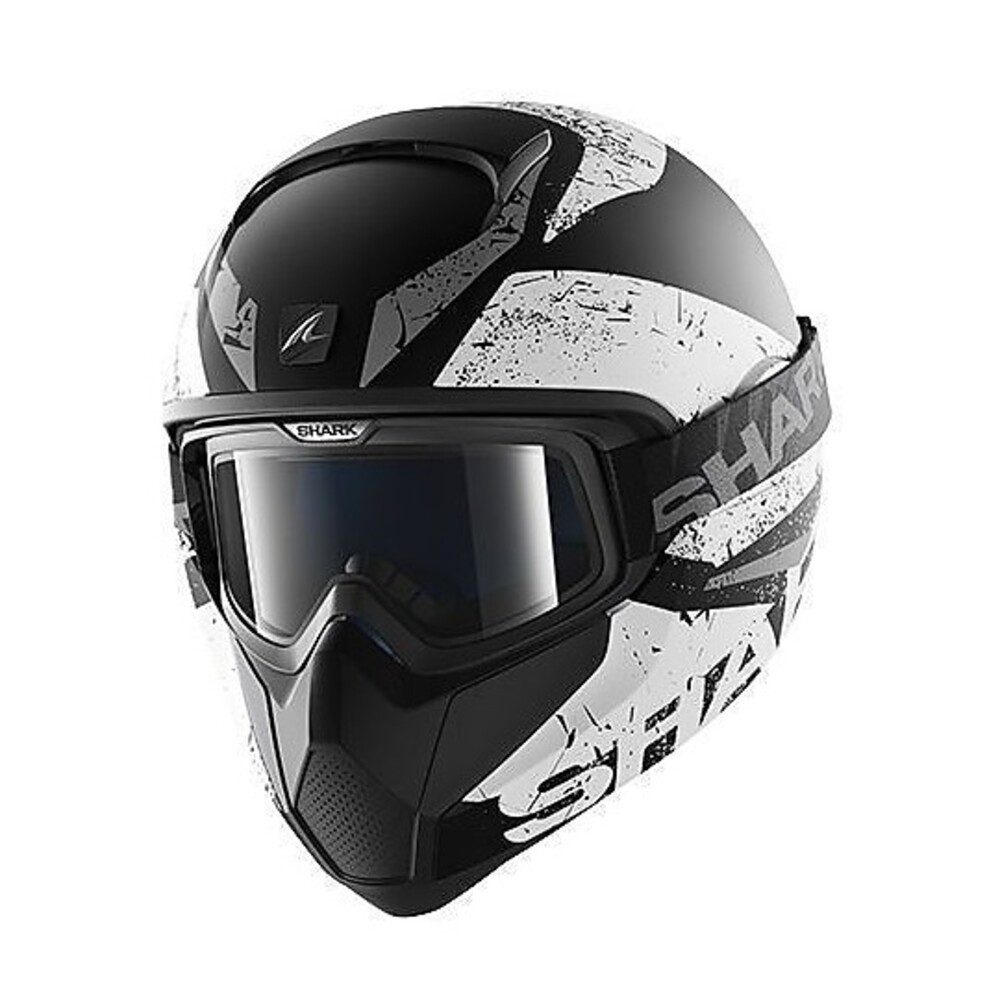 SHARK HELMETS Motorradhelm Shark Motorradhelm Vancore Braco Mat KWK, Schwarz/Weiß, Gr. XS
