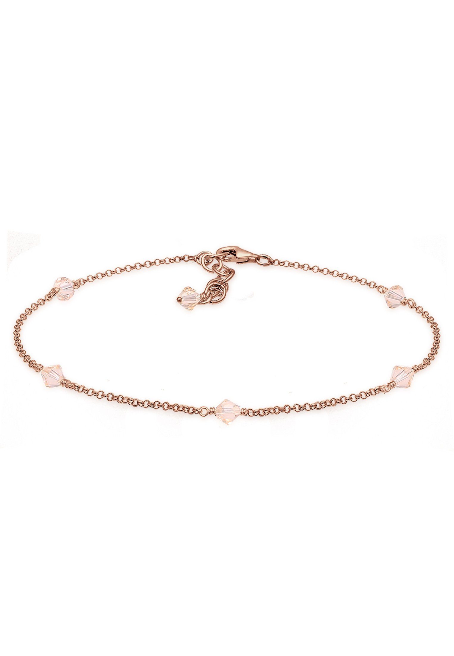 Fußkette 925 Sterling Silber rosé vergoldet, mit Kristallen von Swarovski®