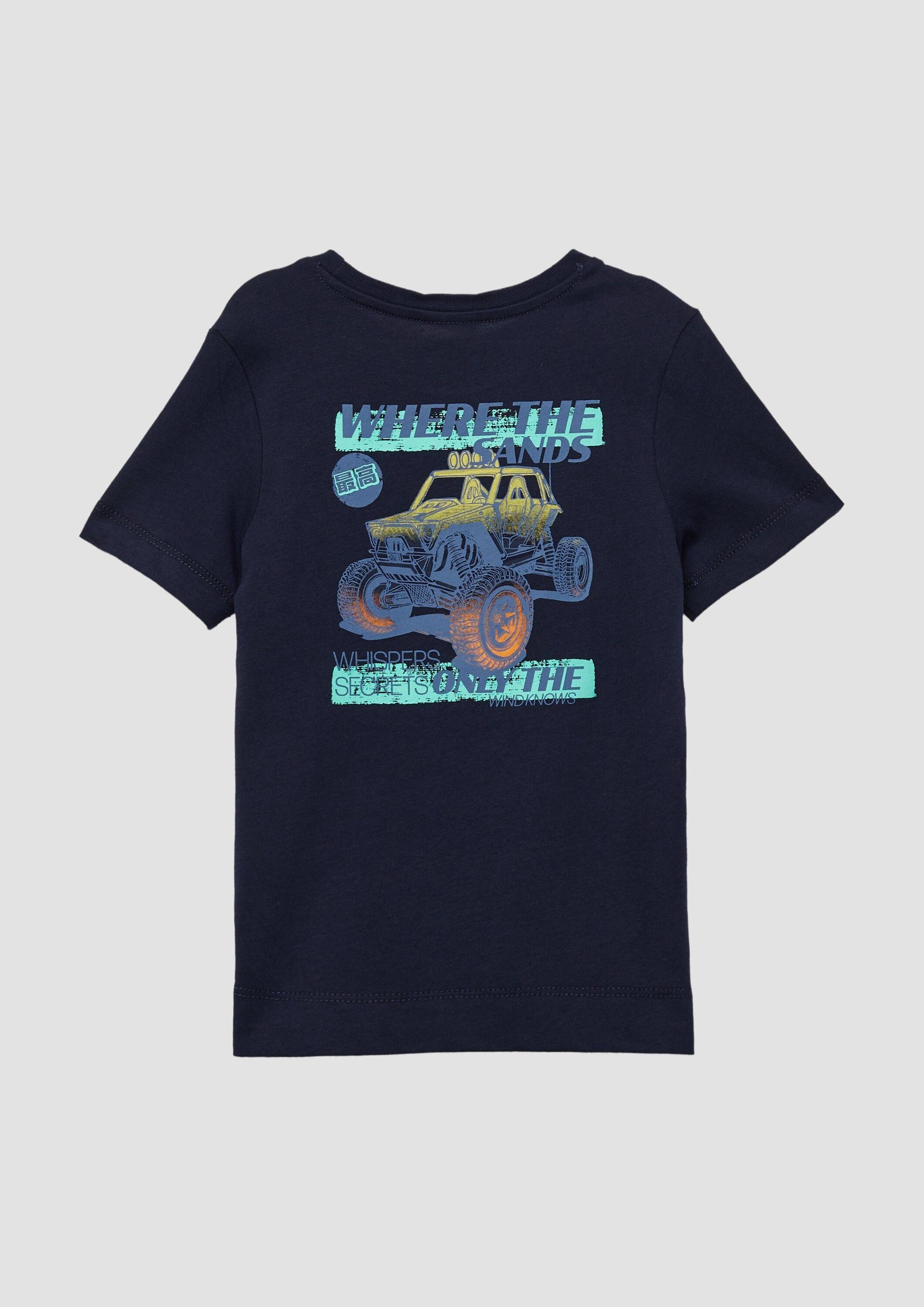 s.Oliver Kurzarmshirt T-Shirt Jerseyshirt aus Baumwolle mit Front- und Rückenprint