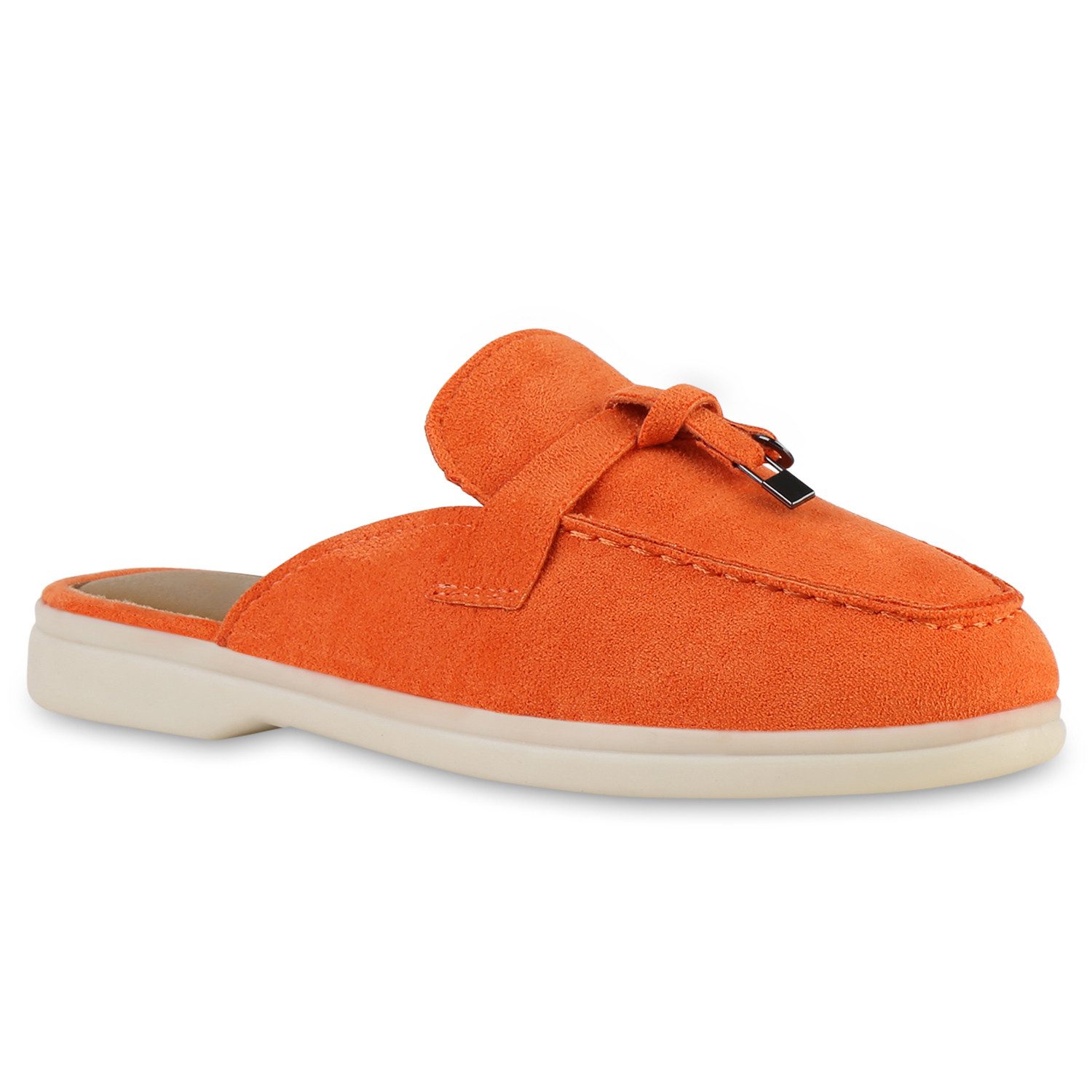 VAN HILL 21659639 KY BS2216 Damen Sandalen Orange 39 Pantolette Damen Pantoletten Sandalen Haussschuhe Basic Slip Ons