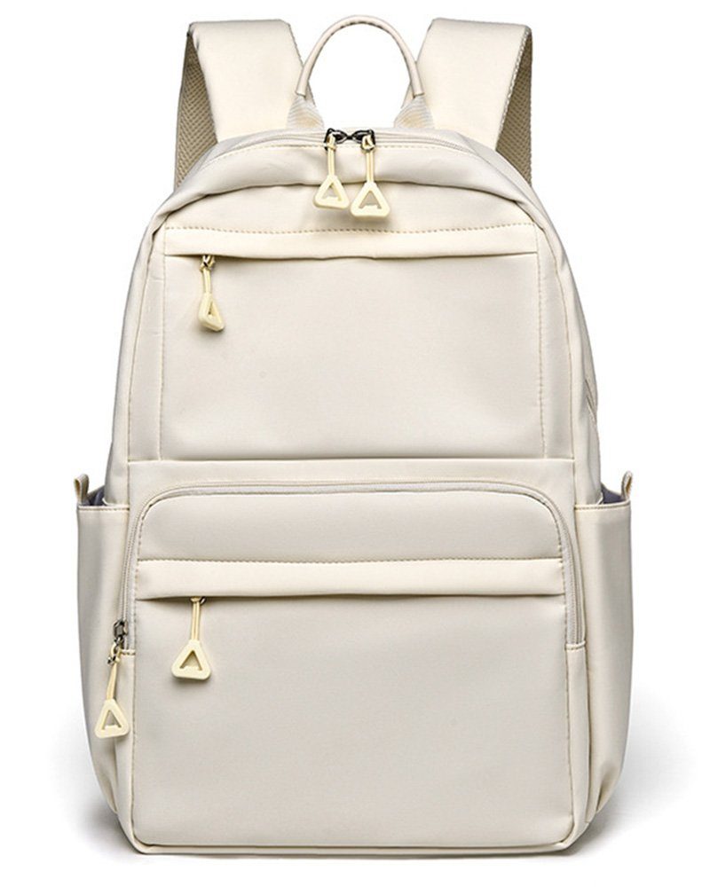 Dekorative Schulrucksack Weißer Rucksack, Schultasche, Freizeitrucksack mit Studenten, für Laptopfach, Volumen hohes