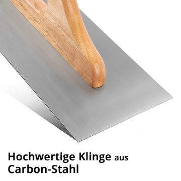 STAHLWERK Glättekelle Zweihand-Glättekelle 140 x 500 mm (1-St) hochwertige Profi Carbon-Stahl Putzkelle / Traufel / Glattkelle