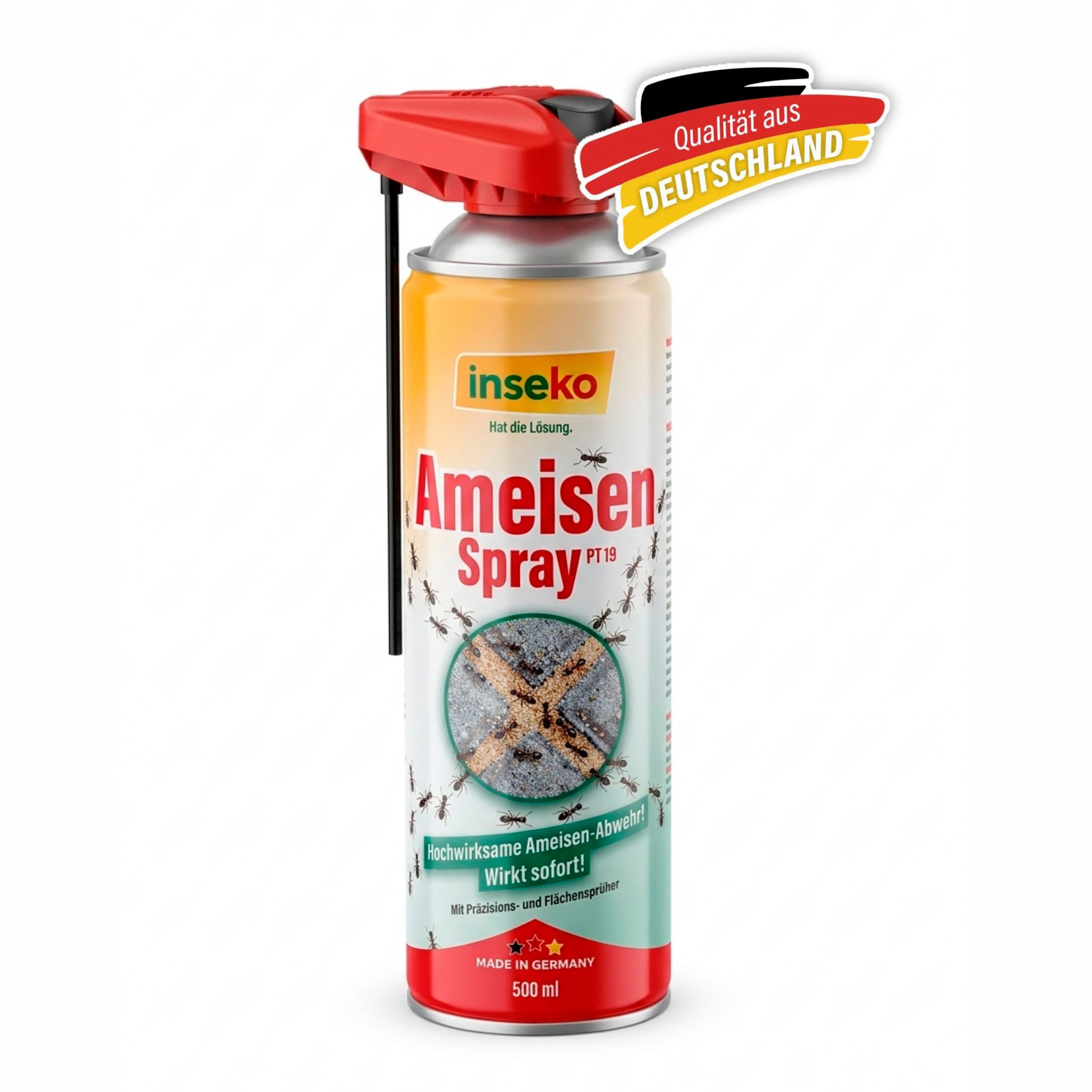 Inseko Insektenspray 1x inseko Ameisenspray 500 ml - effektive Sofortwirkung (PT19), 1-St., gegen Ameisen und Ameisennester