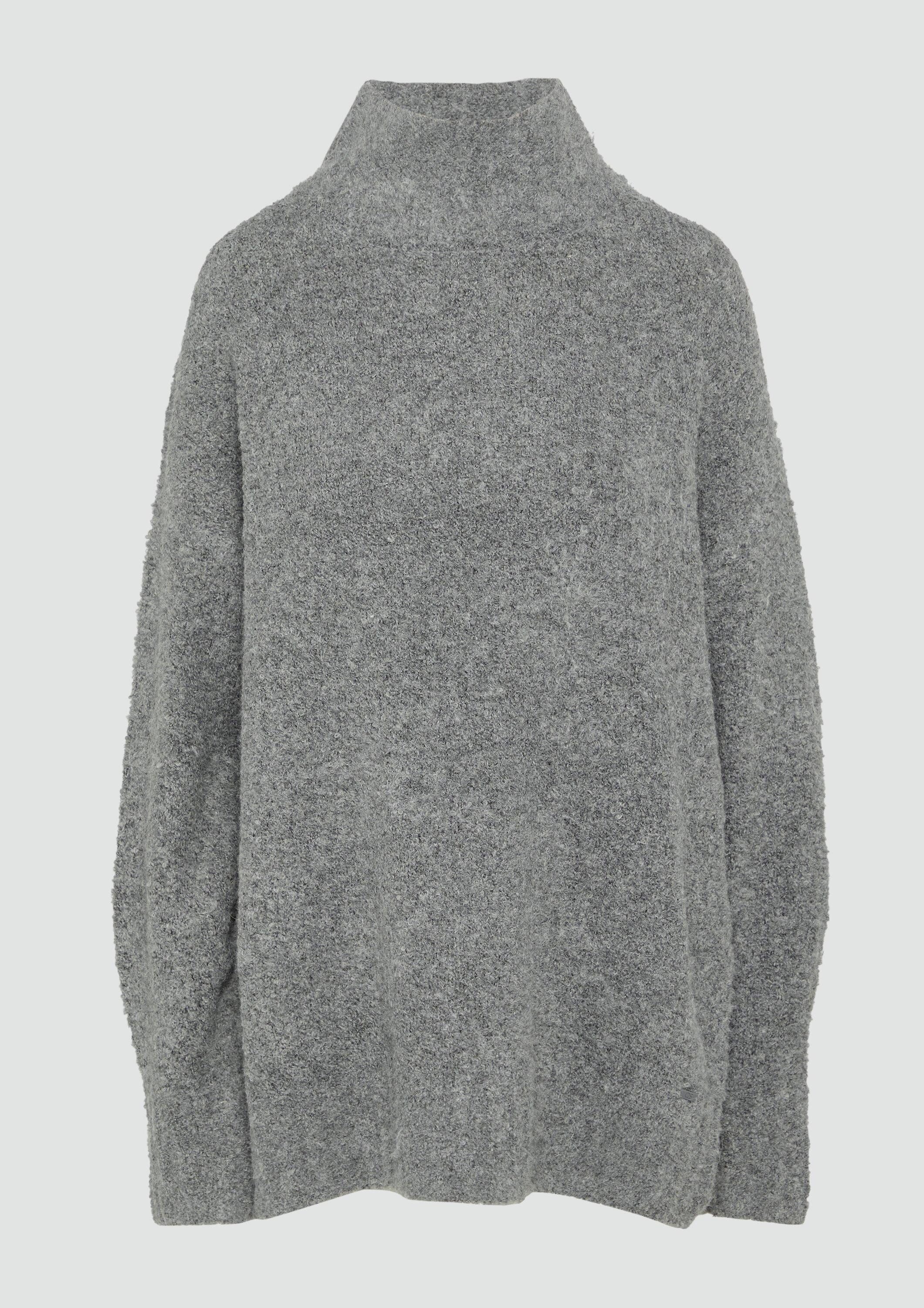 QS Longpullover Strickpullover Longpullover aus Bouclé - Strick