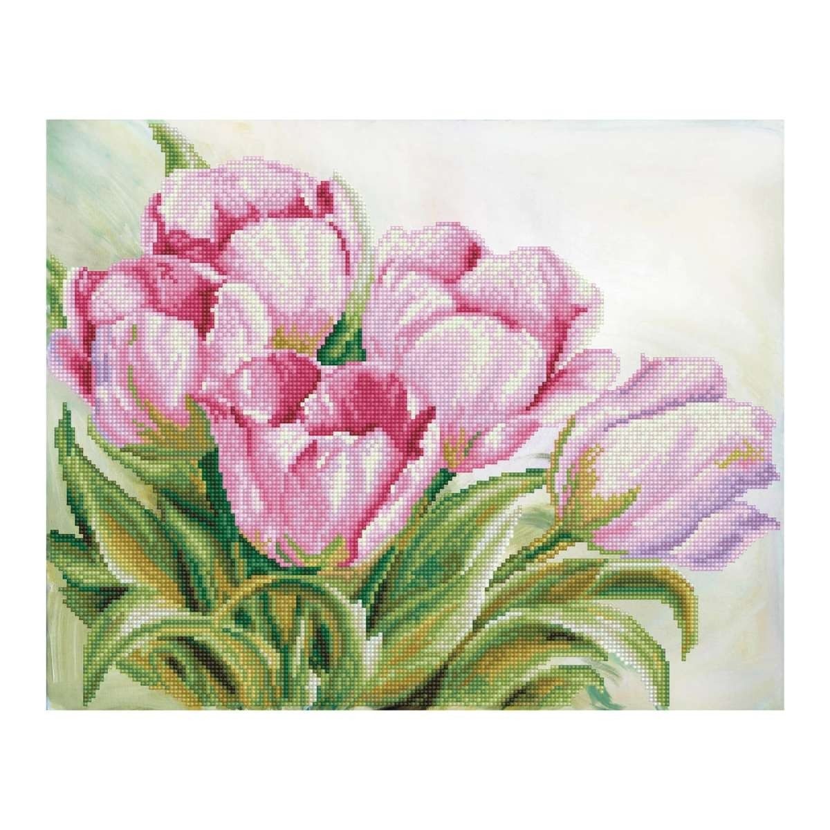 Diamond Dotz Kreativset Diamond Painting Set Tulpen 51x40 cm mit Strasssteinen