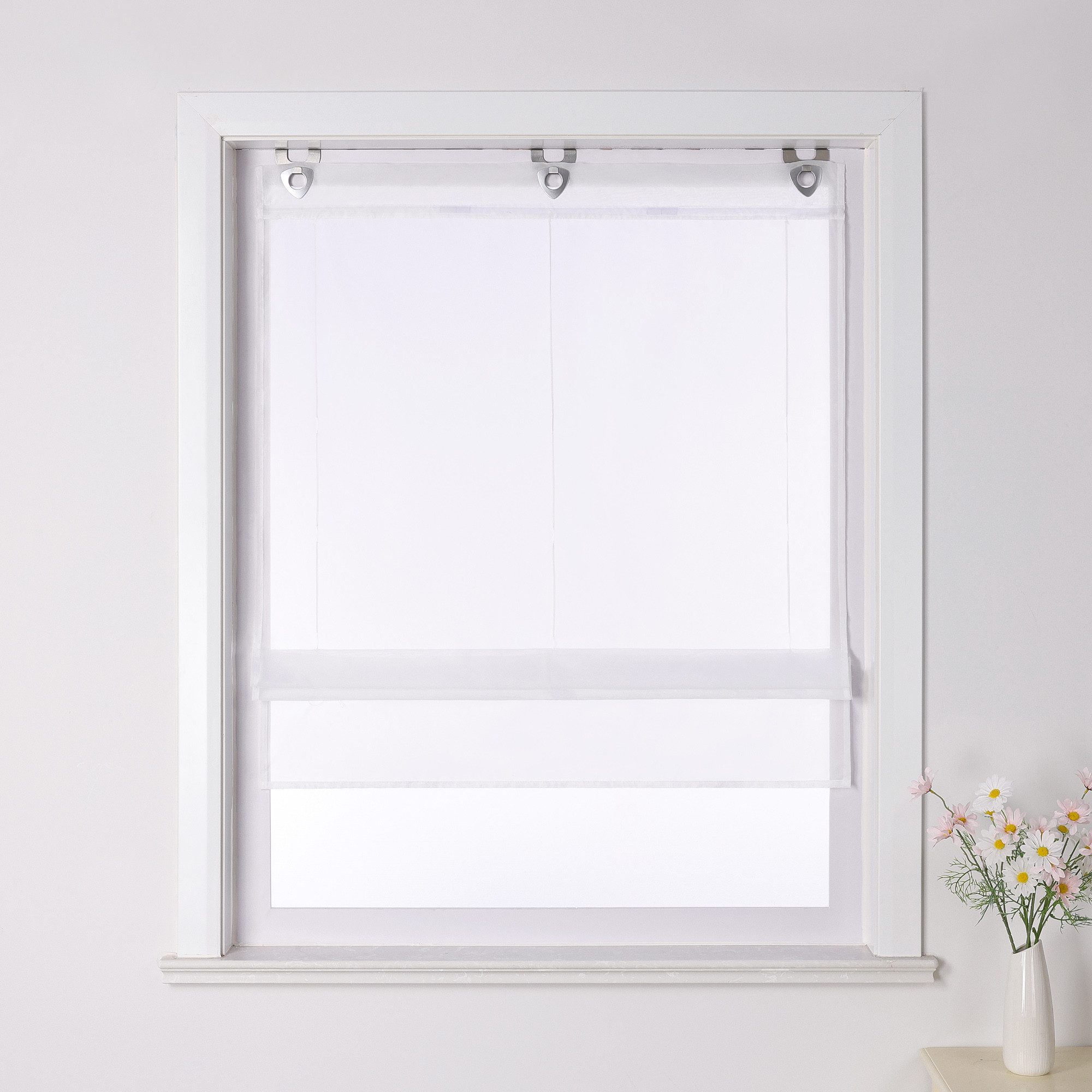 Joyswahl Raffrollo Hanna, mit Hakenaufhängung, Voile Ösenrollo Unifarbige günstig online kaufen