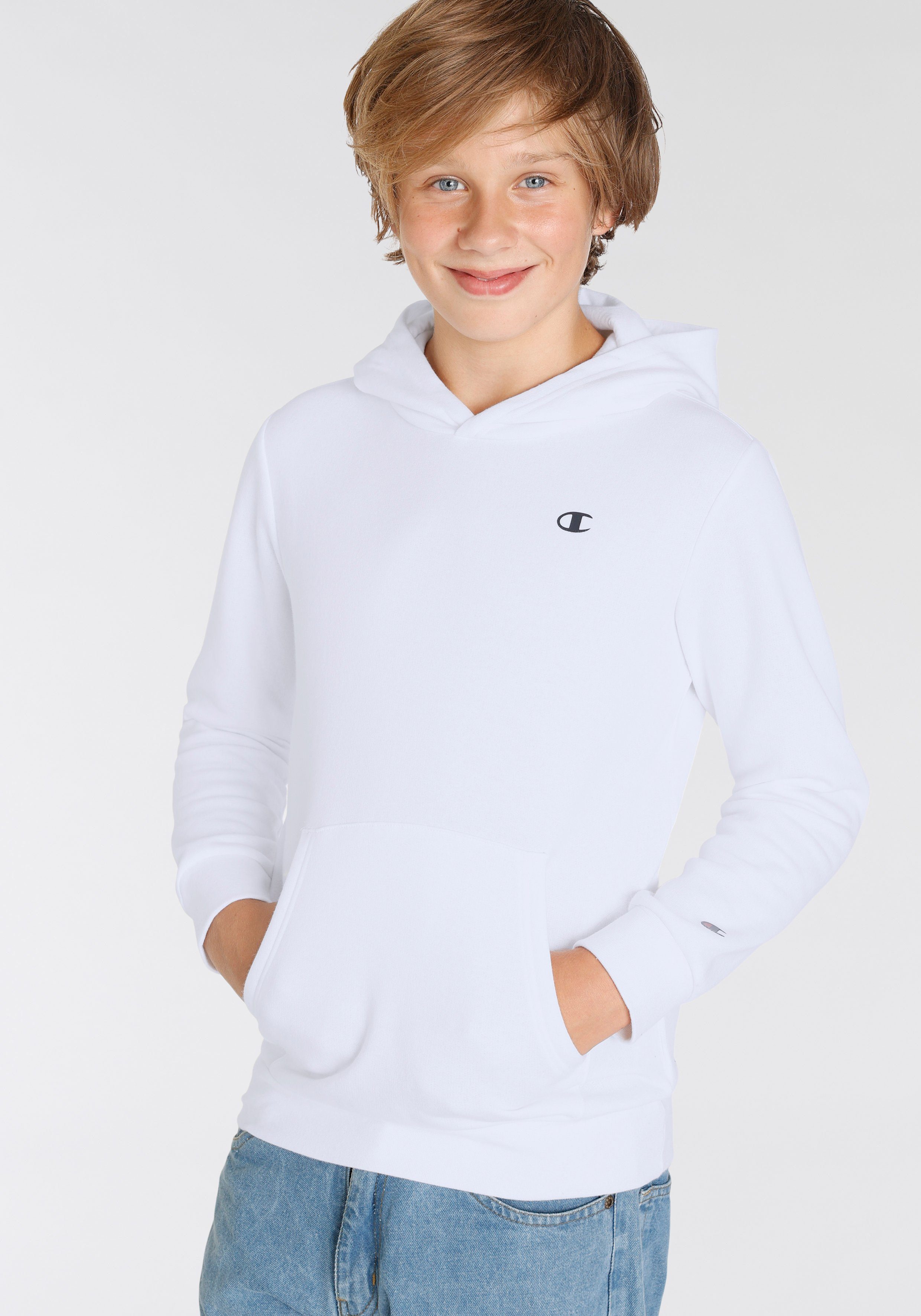 Hooded Kinder Sweatshirt Basic für weiß - Sweatshirt Champion