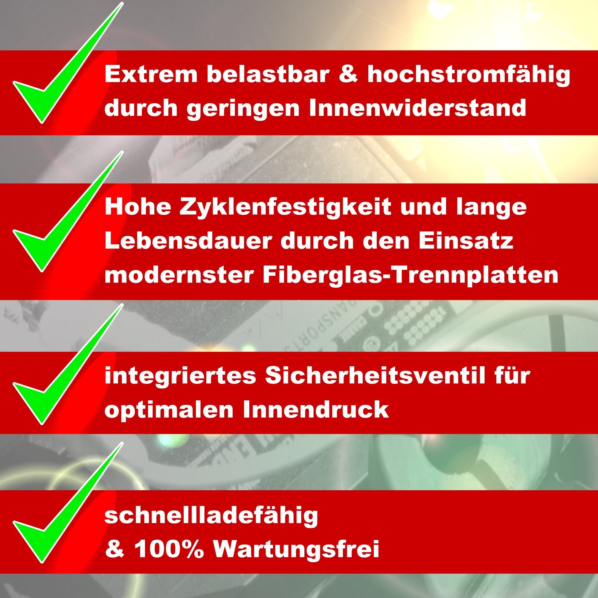 kraftmax Industrial Pro Bleiakku [ 12V / 20Ah ] AGM Hochleistungs- Blei Akku Bleiakkus (1 St) – Bild 3 von 5